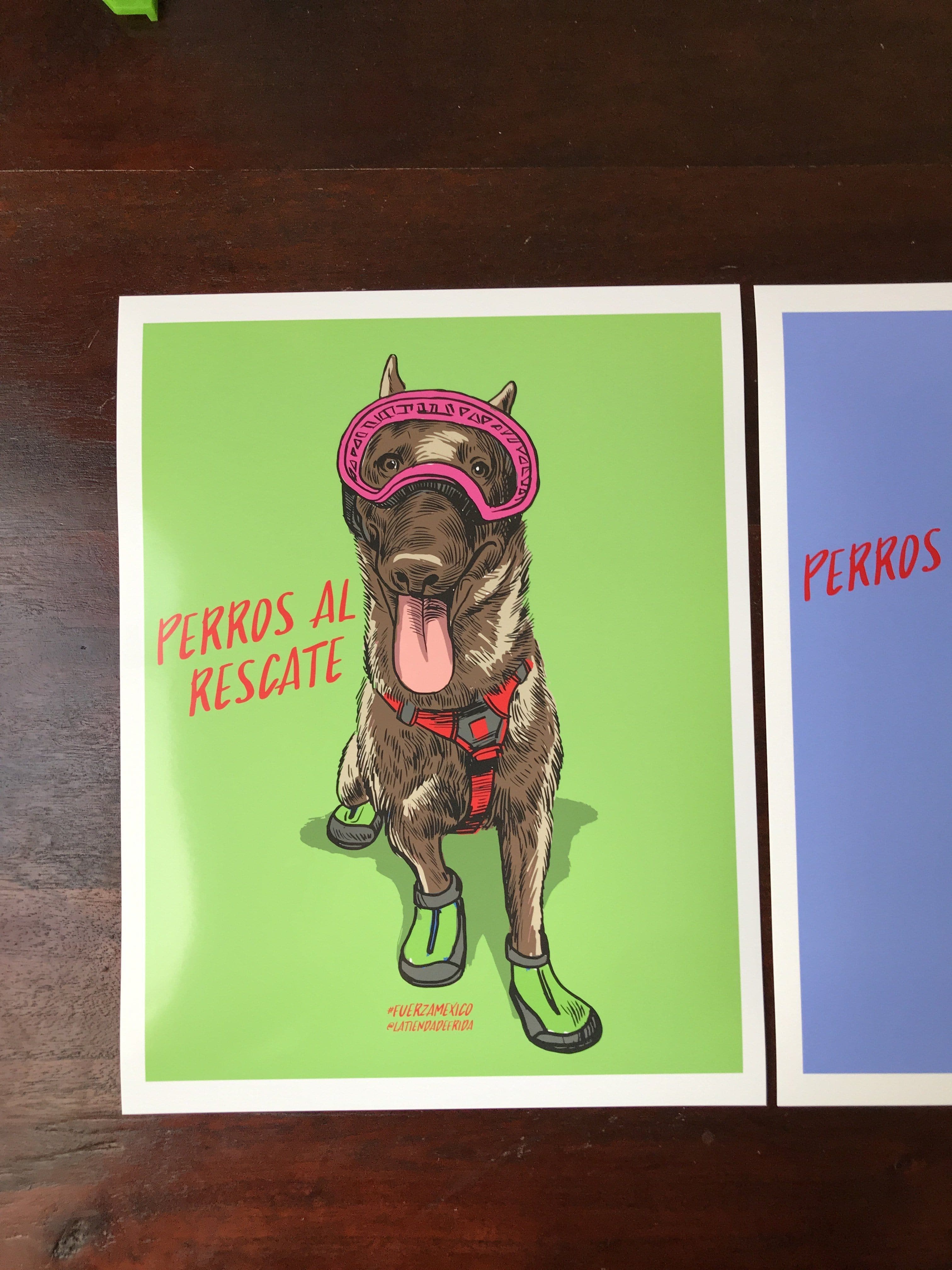 Serie de 5 Ilustraciones en Honor a los Perros de Rescate