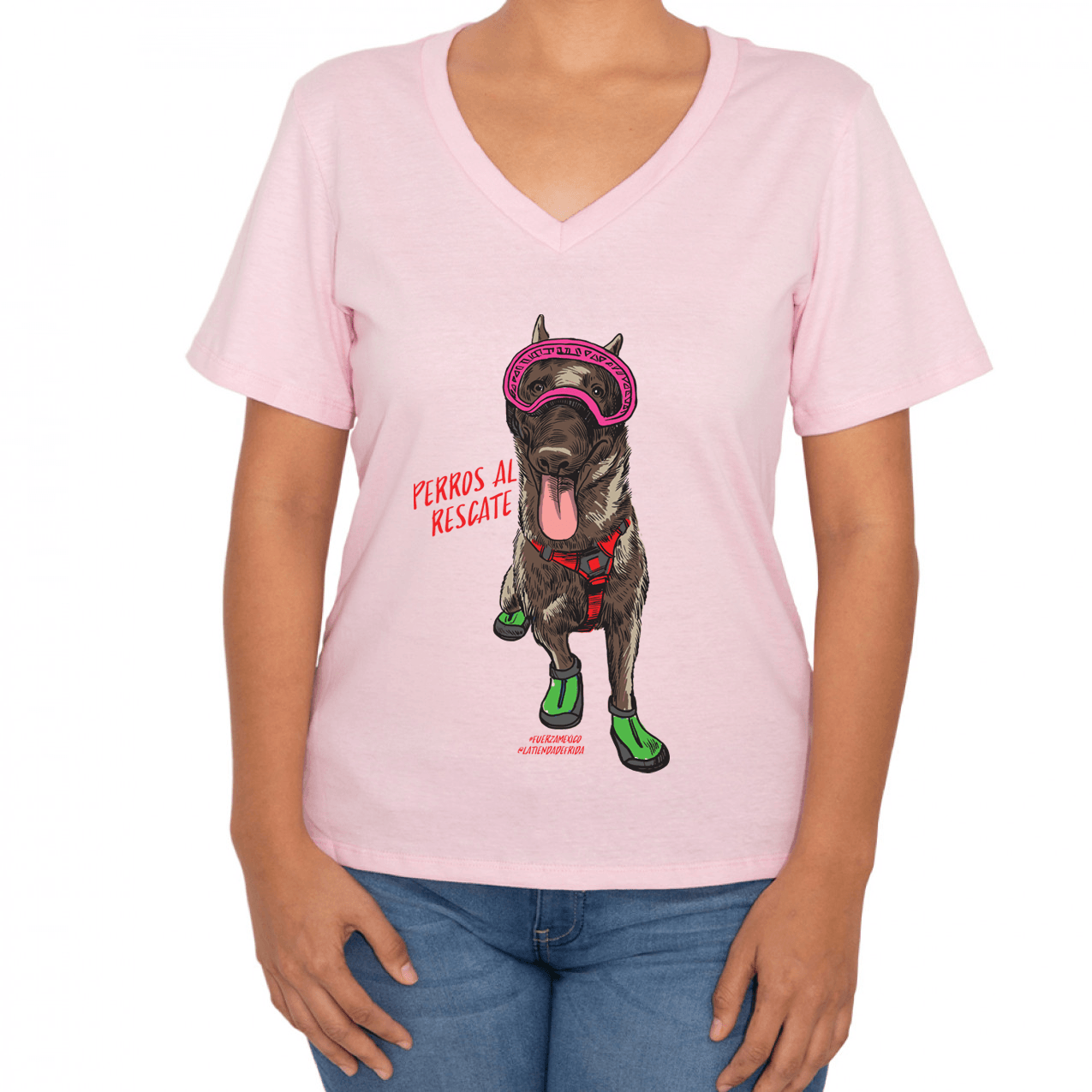Camiseta Dama para Perros al Rescate: Natasha Malinois en Rosa