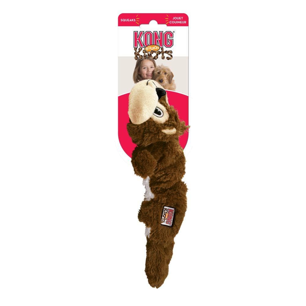 Scrunch Knots Squirrel de Kong - Ardilla de Peluche y Cuerda  con Sonido