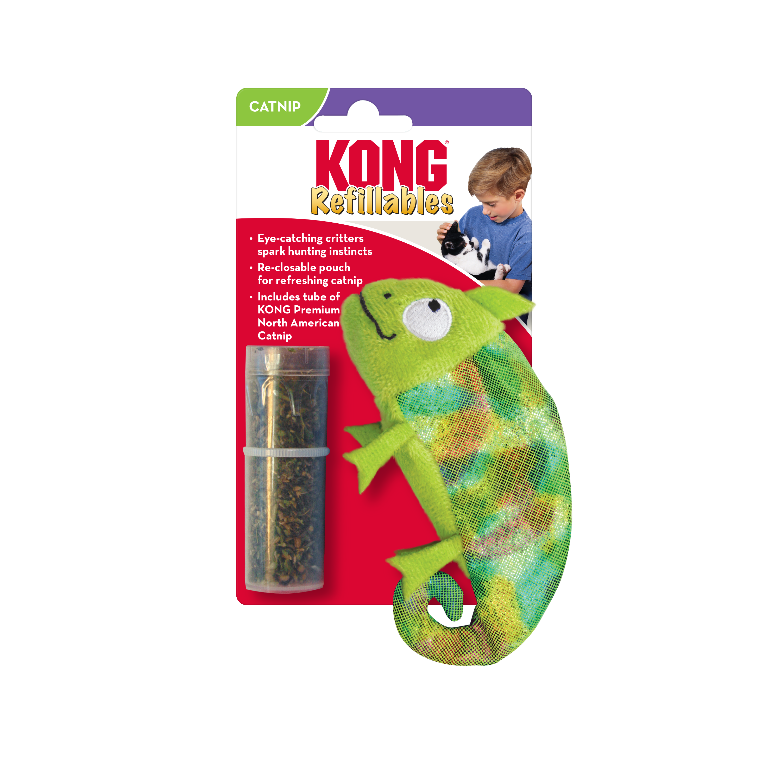 Refillables Chameleon - Camaleón Rellenable para Gatos de Kong