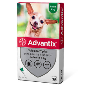 Ampolletas Advantix® Triple Protección contra garrapatas, pulgas y mosquitos.