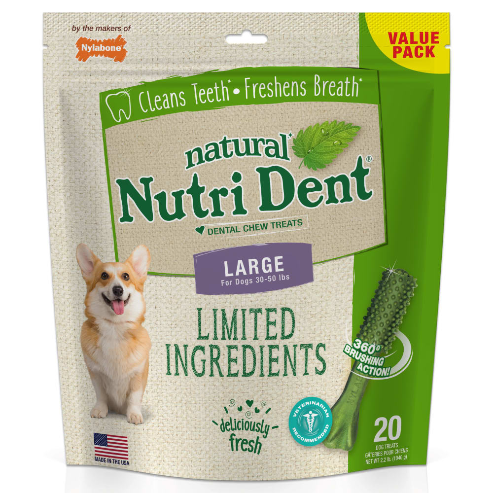 Premios Dentales Nutri Dent Naturales Sabor Aliento Fresco para Perros | Nylabone