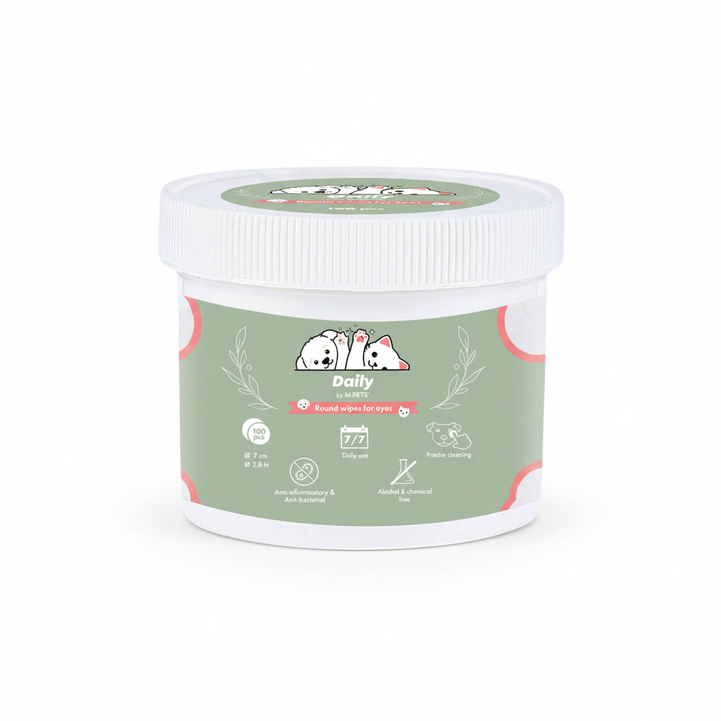 Toallitas Redondas para Limpieza de Ojos de Perros y Gatos - 100 pzas | M-PETS Daily