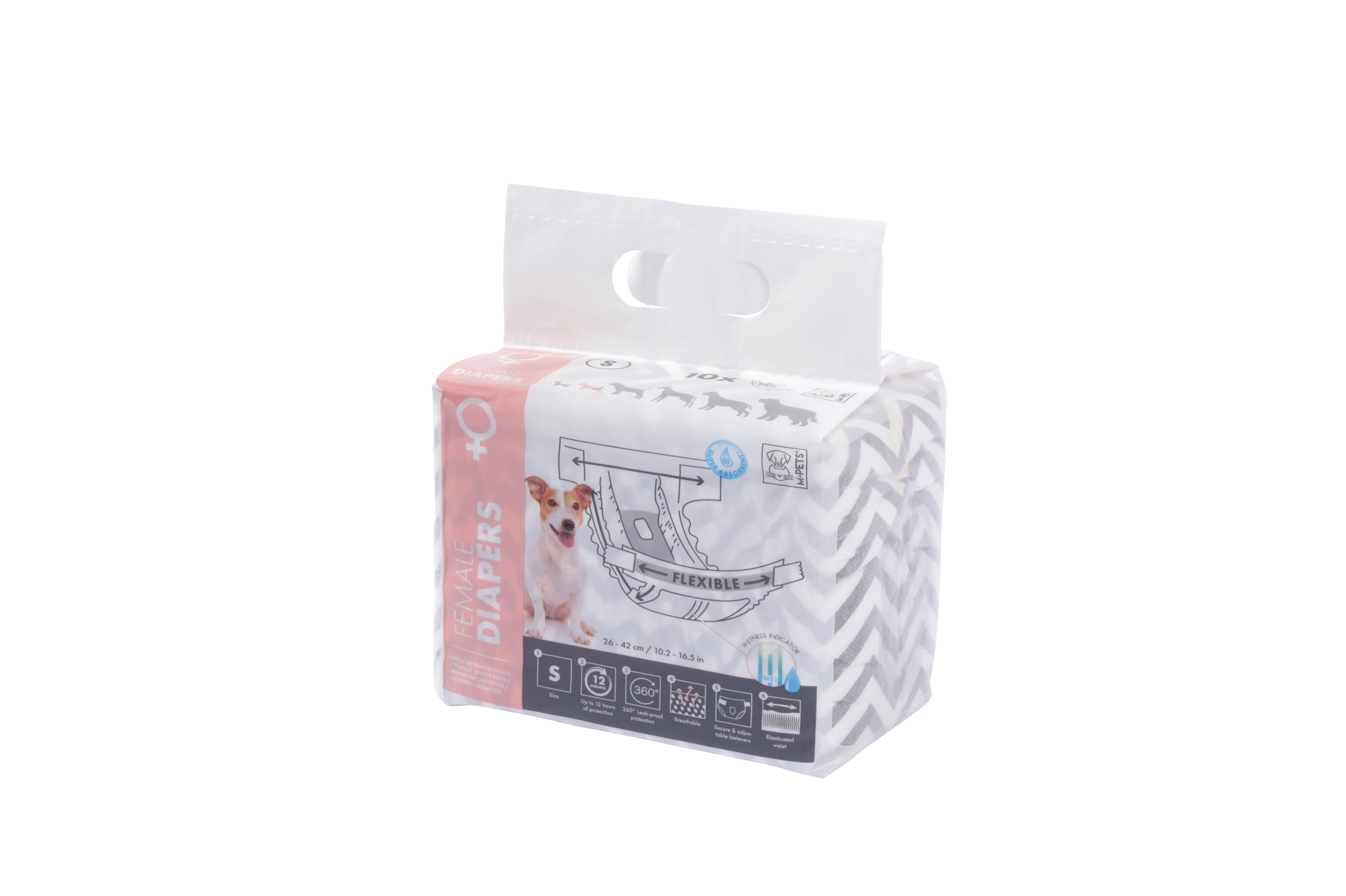 Pañales Desechables para Hembra con Indicador de Humedad – Tipo Calzón con Orificio para Cola | M‑PETS®