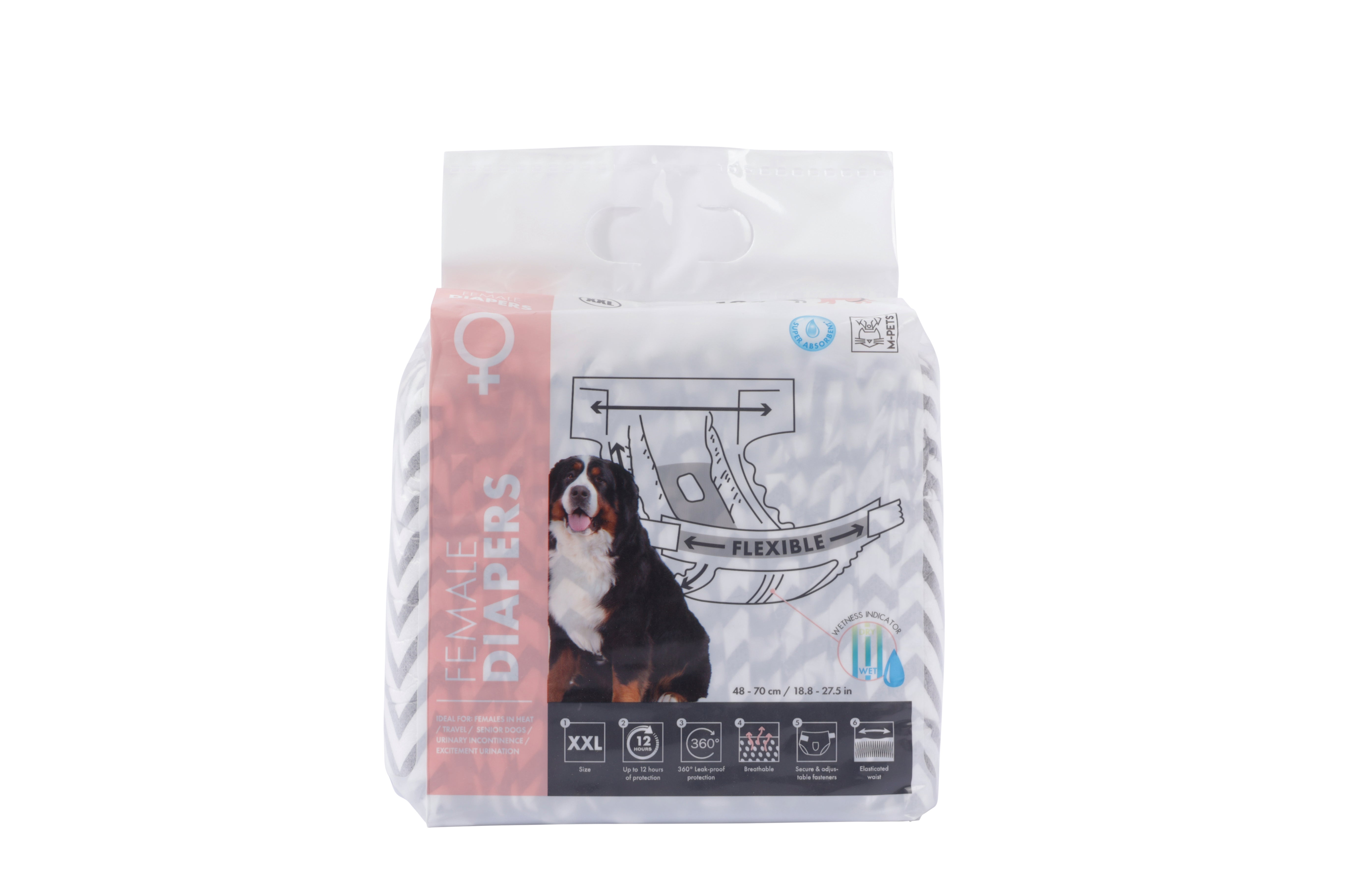 Pañales Desechables para Hembra con Indicador de Humedad – Tipo Calzón con Orificio para Cola | M‑PETS®