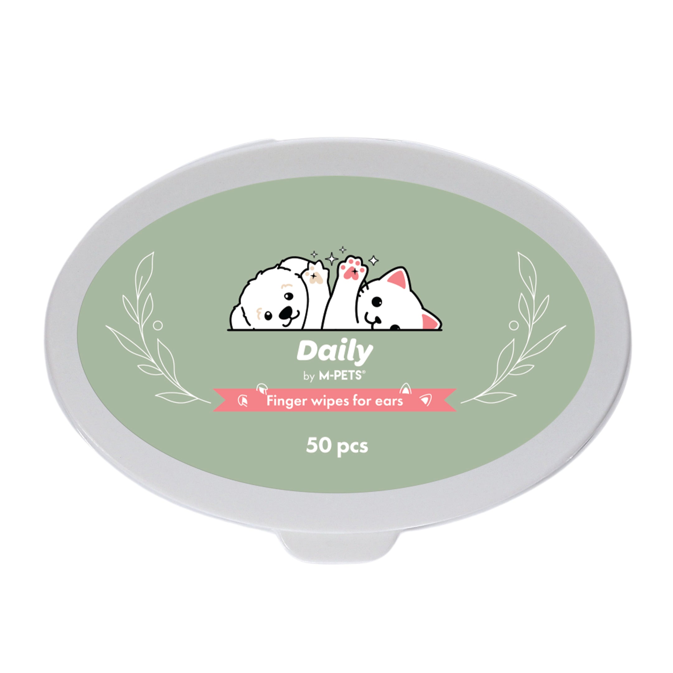 Toallitas de Dedo para Limpieza de Oídos en Perros y Gatos - 50 pzas (4x7.6 cm) | M-PETS Daily