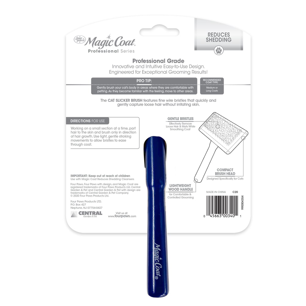 Cepillo Profesional para Gatos Magic Coat® Slicker Brush | Cerdas Flexibles y Mango de Madera