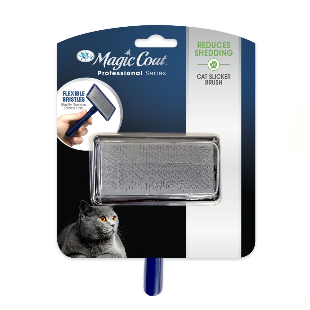Cepillo Profesional para Gatos Magic Coat® Slicker Brush | Cerdas Flexibles y Mango de Madera