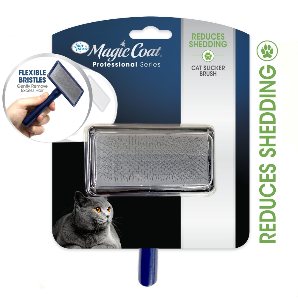 Cepillo Profesional para Gatos Magic Coat® Slicker Brush | Cerdas Flexibles y Mango de Madera