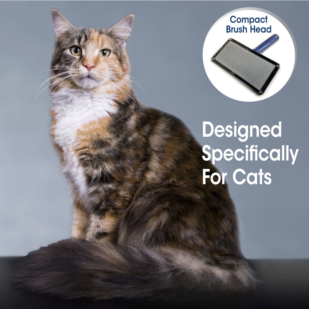 Cepillo Profesional para Gatos Magic Coat® Slicker Brush | Cerdas Flexibles y Mango de Madera