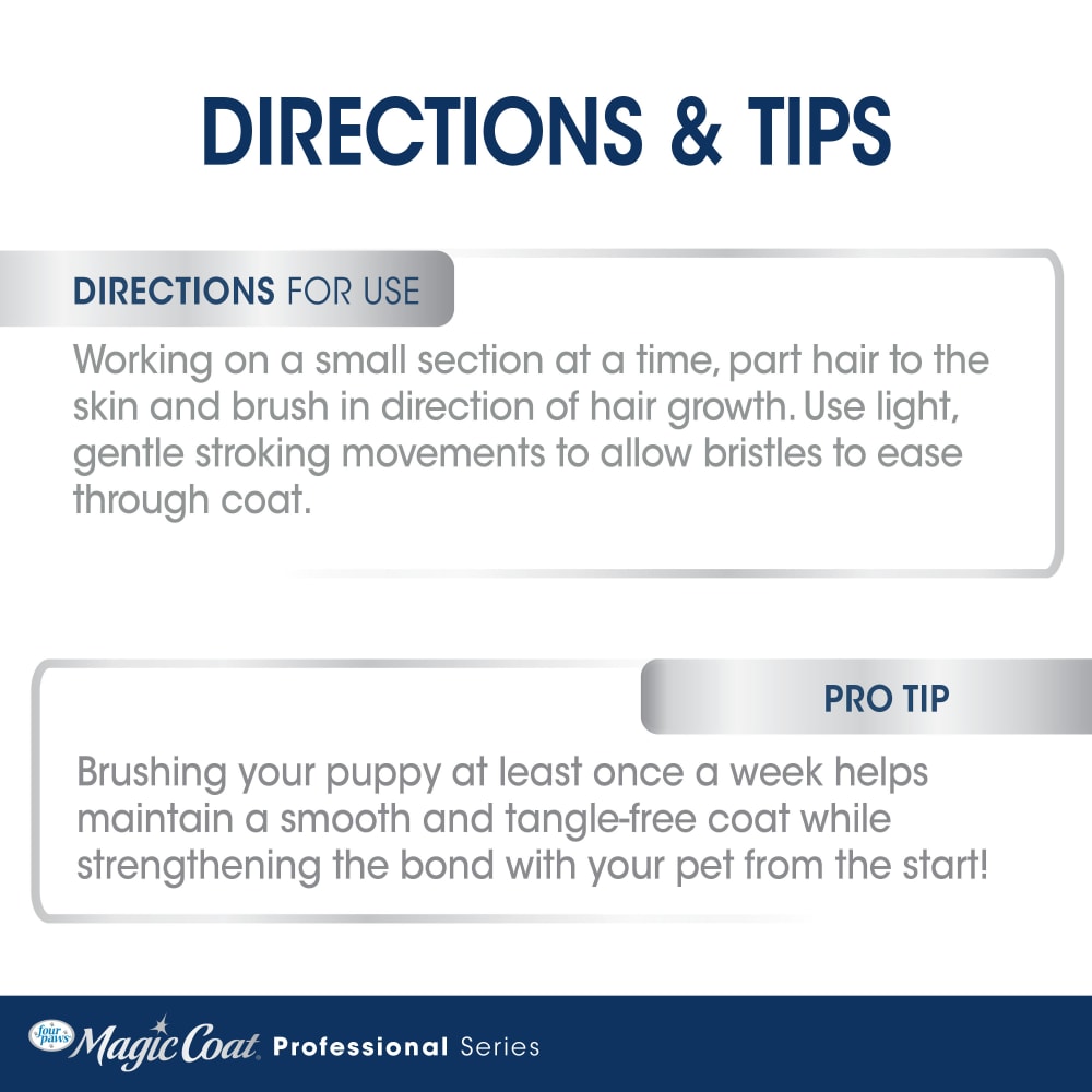 Cepillo Profesional Suave para Cachorros Magic Coat® Puppy Slicker Brush | Cepillo Curvo Antitirones