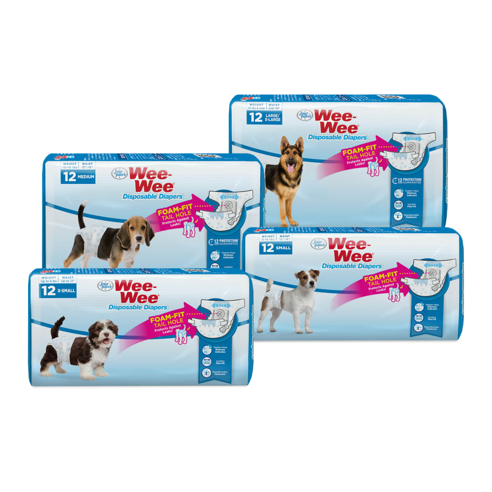 Pañales Desechables para Perro Wee‑Wee® con Indicador de Humedad – Paquete con 12 Piezas