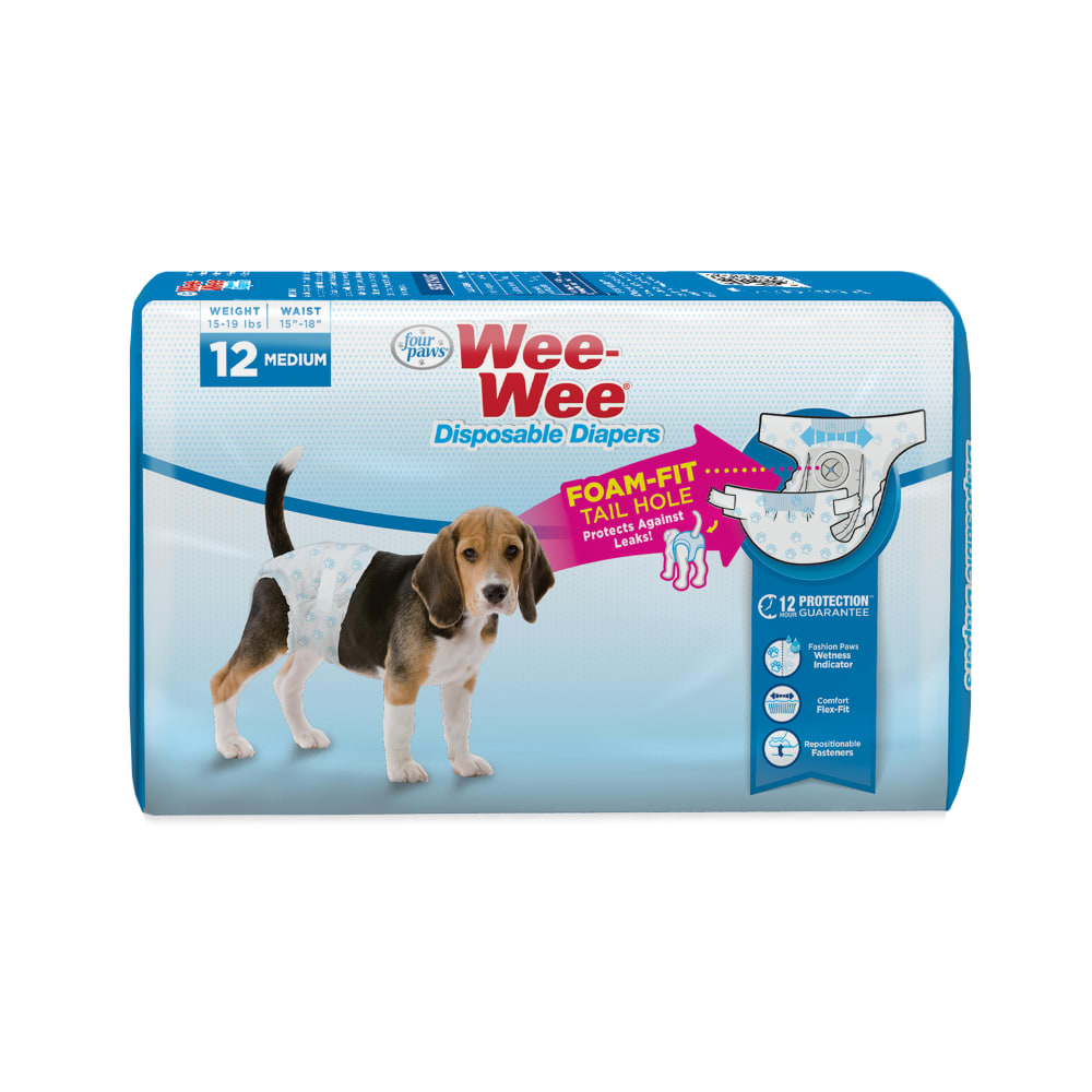 Pañales Desechables para Perro Wee‑Wee® con Indicador de Humedad – Paquete con 12 Piezas