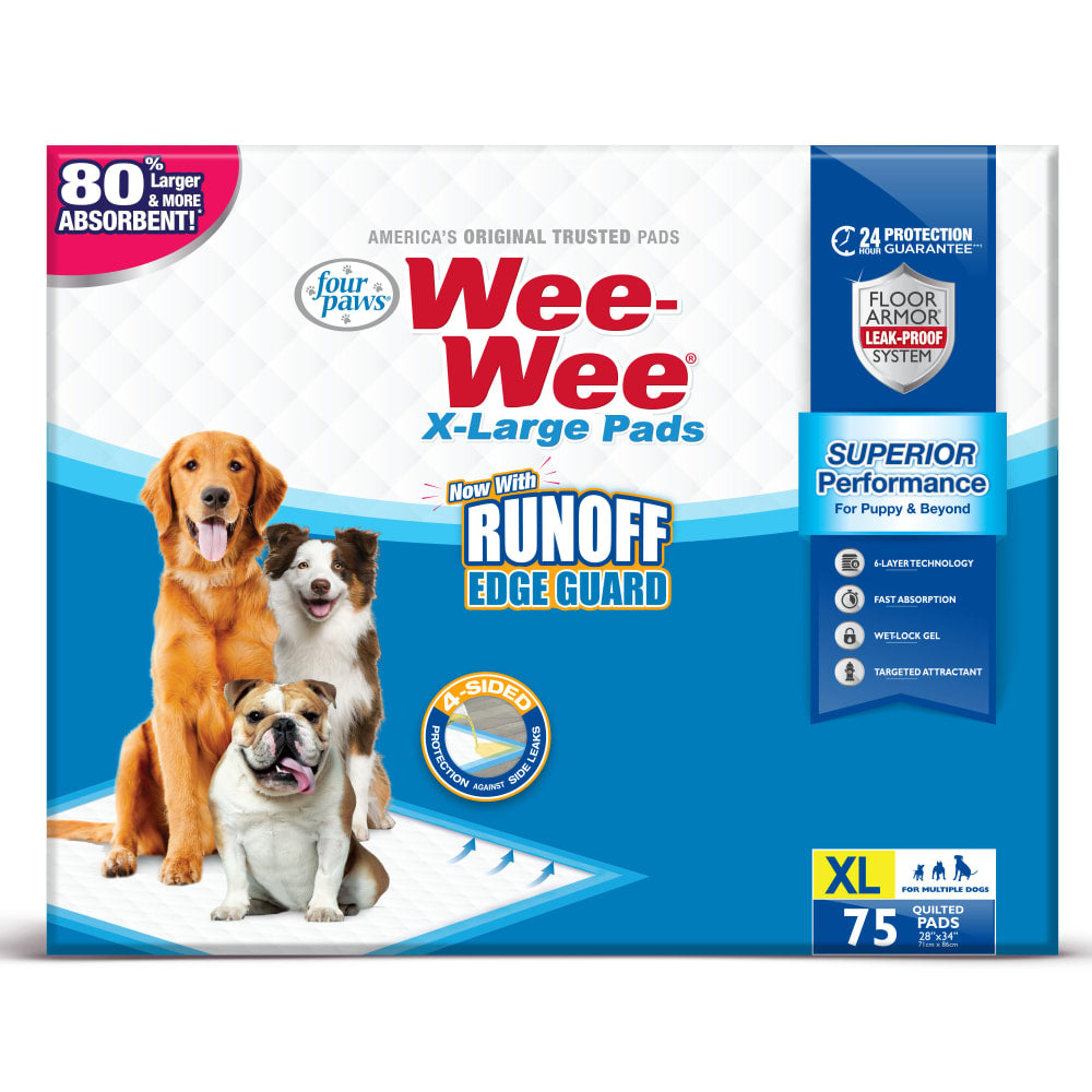 Tapete Entrenador para Perros Wee-Wee® XL Runoff Edge Guard – 71.1 × 86.4 cm (28 × 34 in) – 75 Piezas