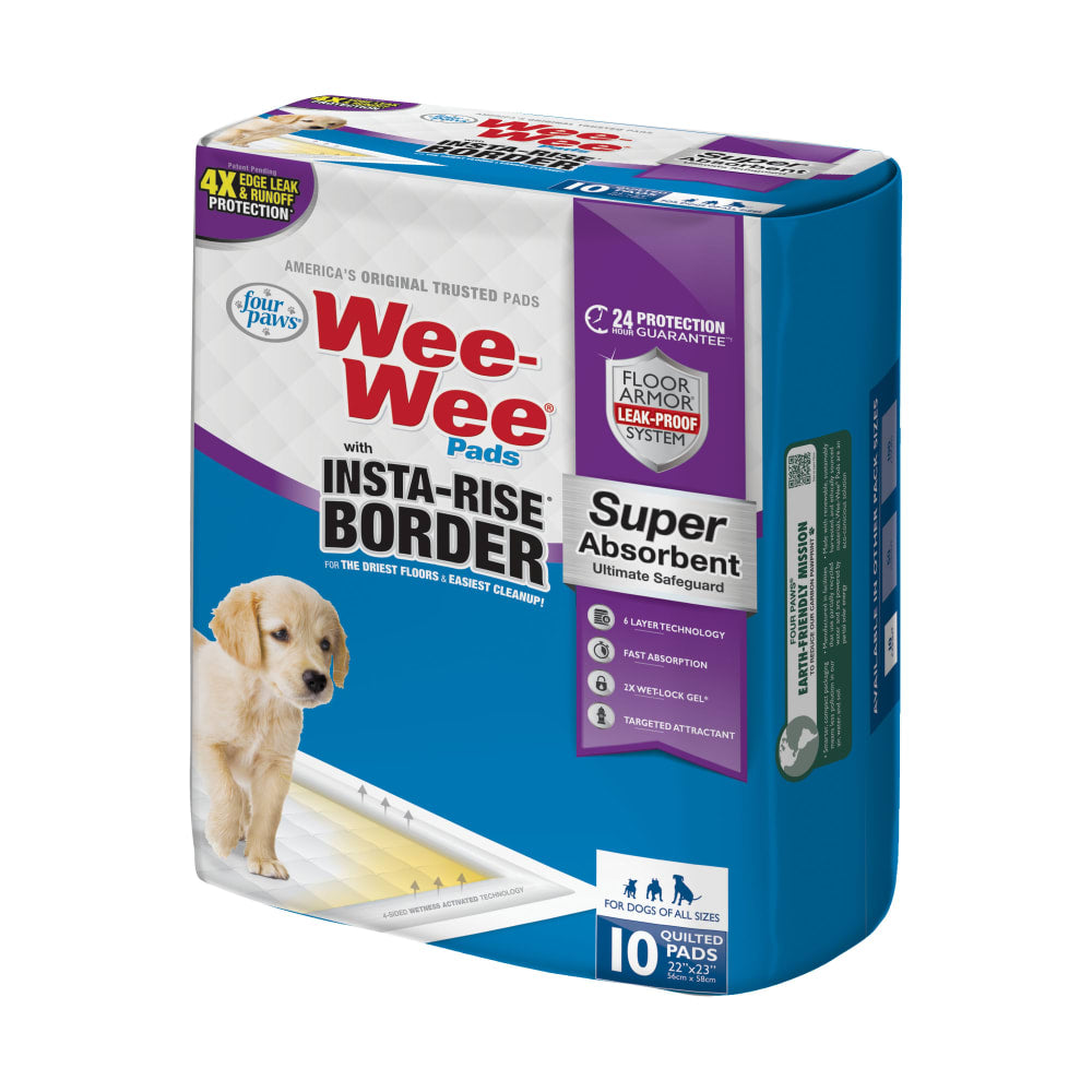 Tapete Entrenador para Perros Wee‑Wee® Pads con Insta‑Rise Border – 6 Capas – 55.9 × 58.4 cm