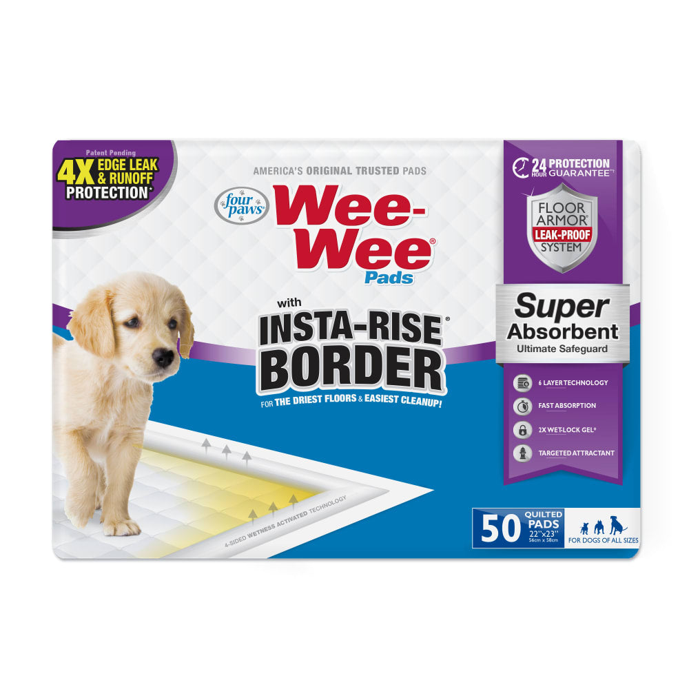 Tapete Entrenador para Perros Wee‑Wee® Pads con Insta‑Rise Border – 6 Capas – 55.9 × 58.4 cm