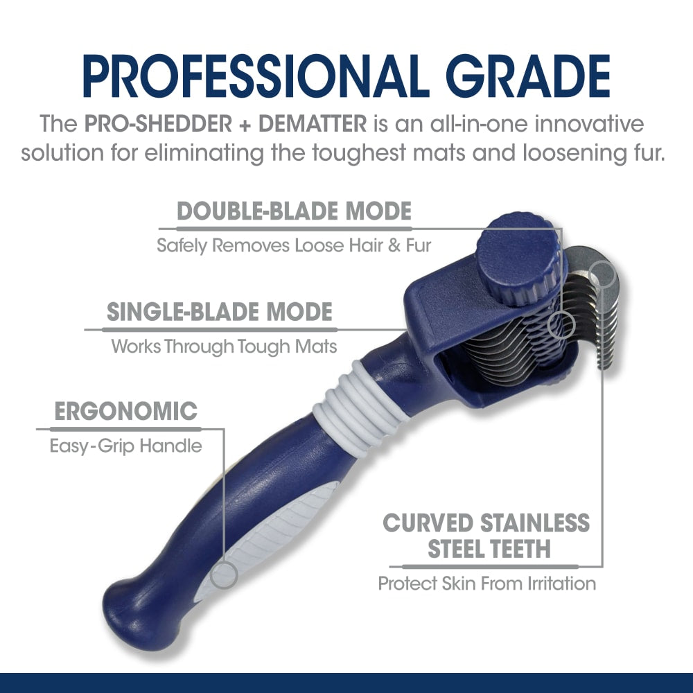 Cepillo Profesional 2 en 1 Deslanador y Desenredador Magic Coat® Pro-Shedder + Dematter