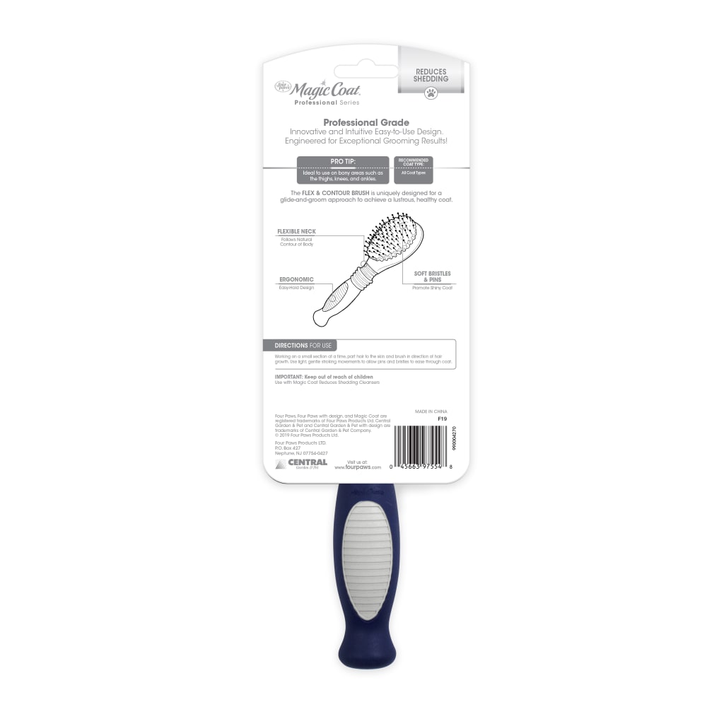 Cepillo Profesional Flexible con Cerdas y Púas Magic Coat® Flex & Contour | Cepillo Suave para Perros y Gatos