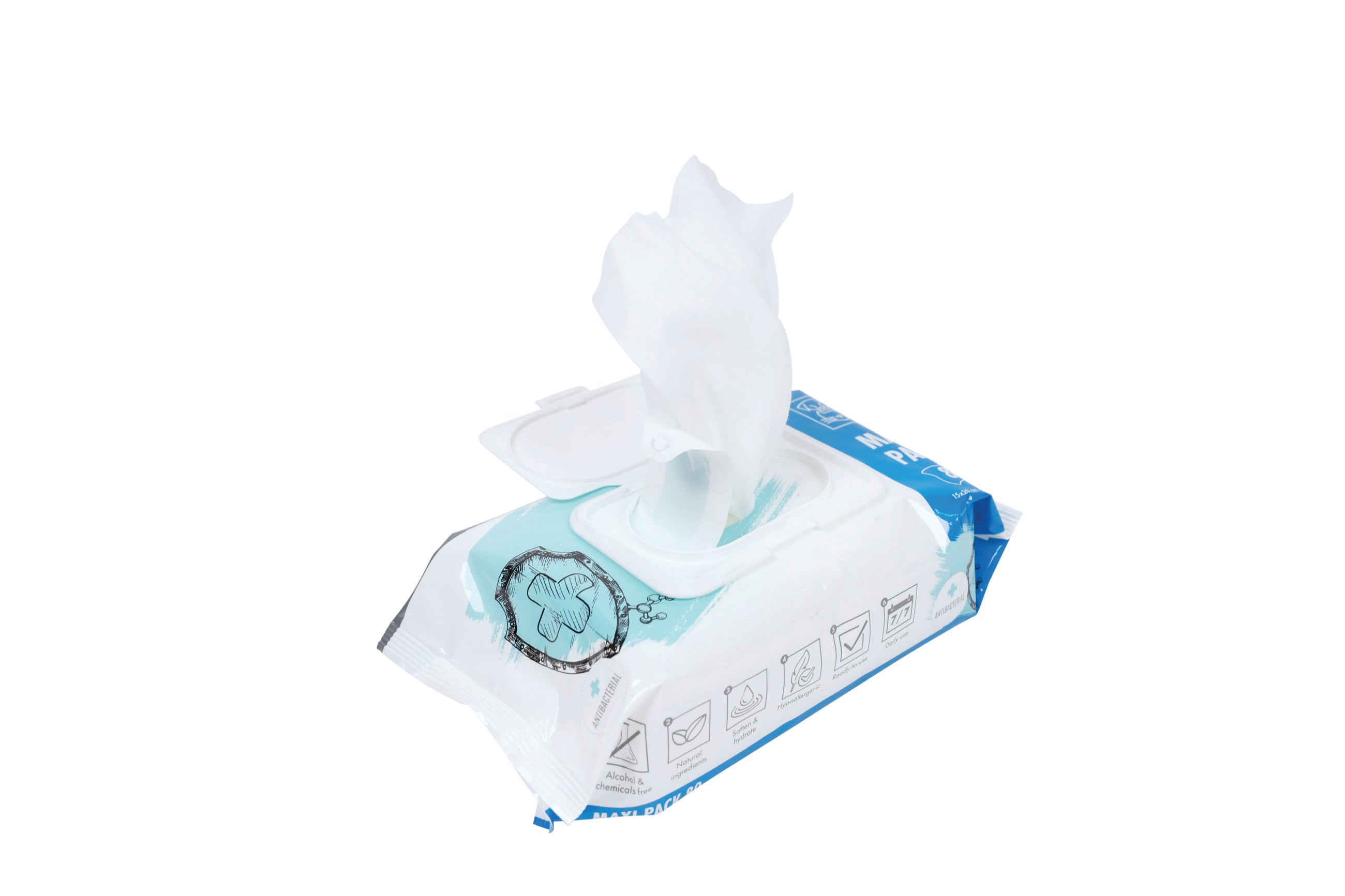 Toallitas Húmedas Antibacteriales para Perros y Gatos - Maxi Pack 80 pzas (15x20 cm) | M-PETS