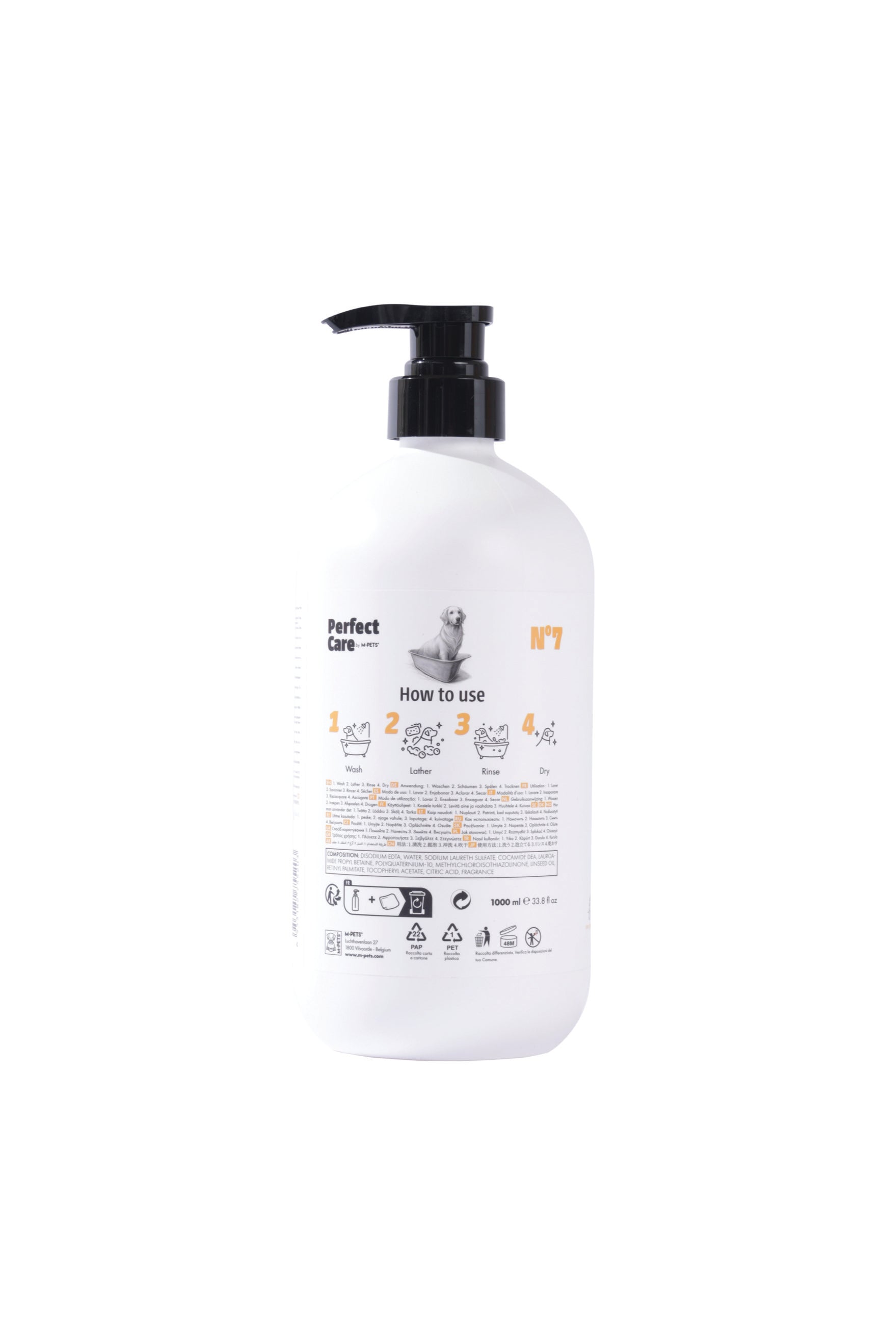 Shampoo Anti-Caída de Pelo para Perro - 1L | M-PETS Perfect Care No.7