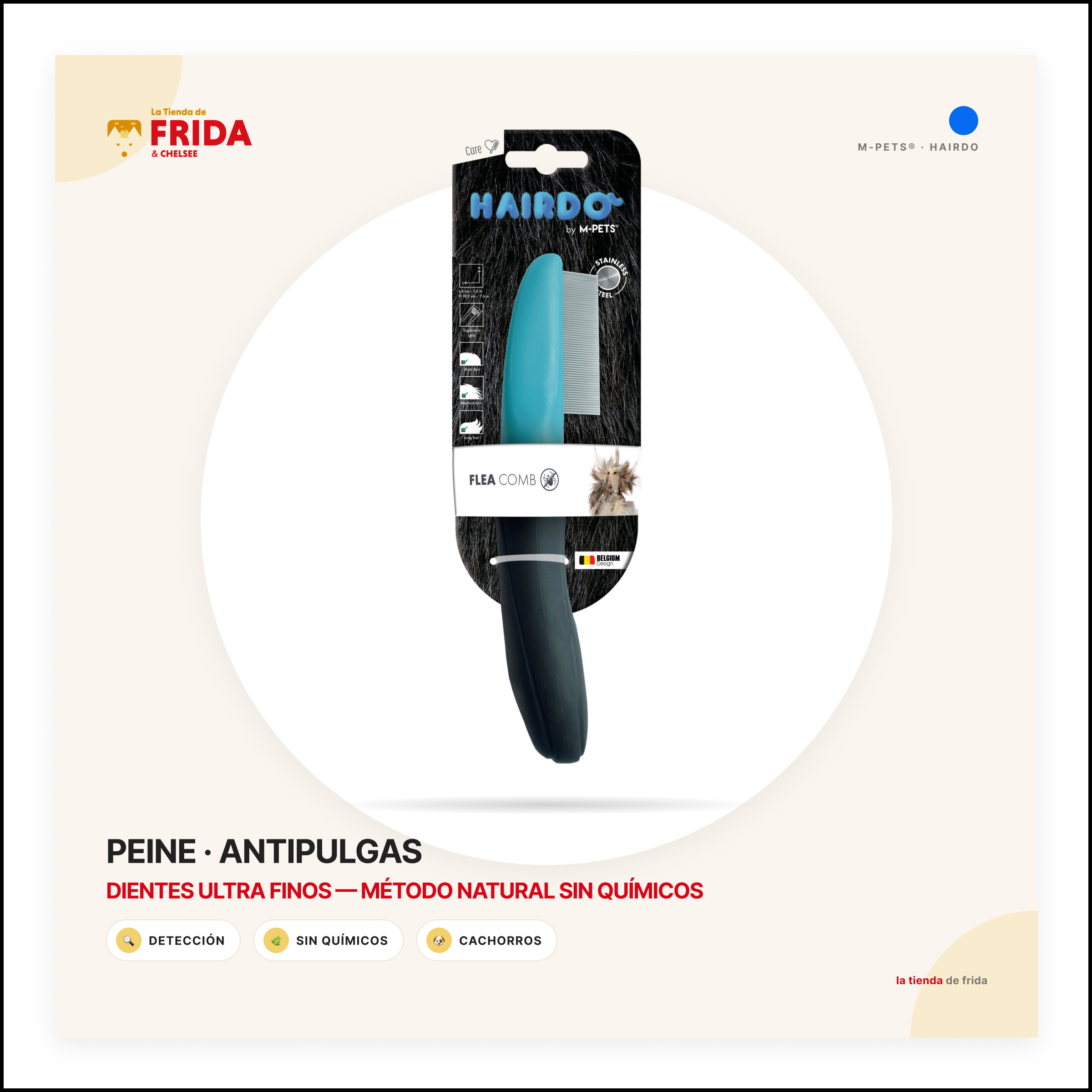 Peine Antipulgas Flea Comb HAIRDO sin químicos