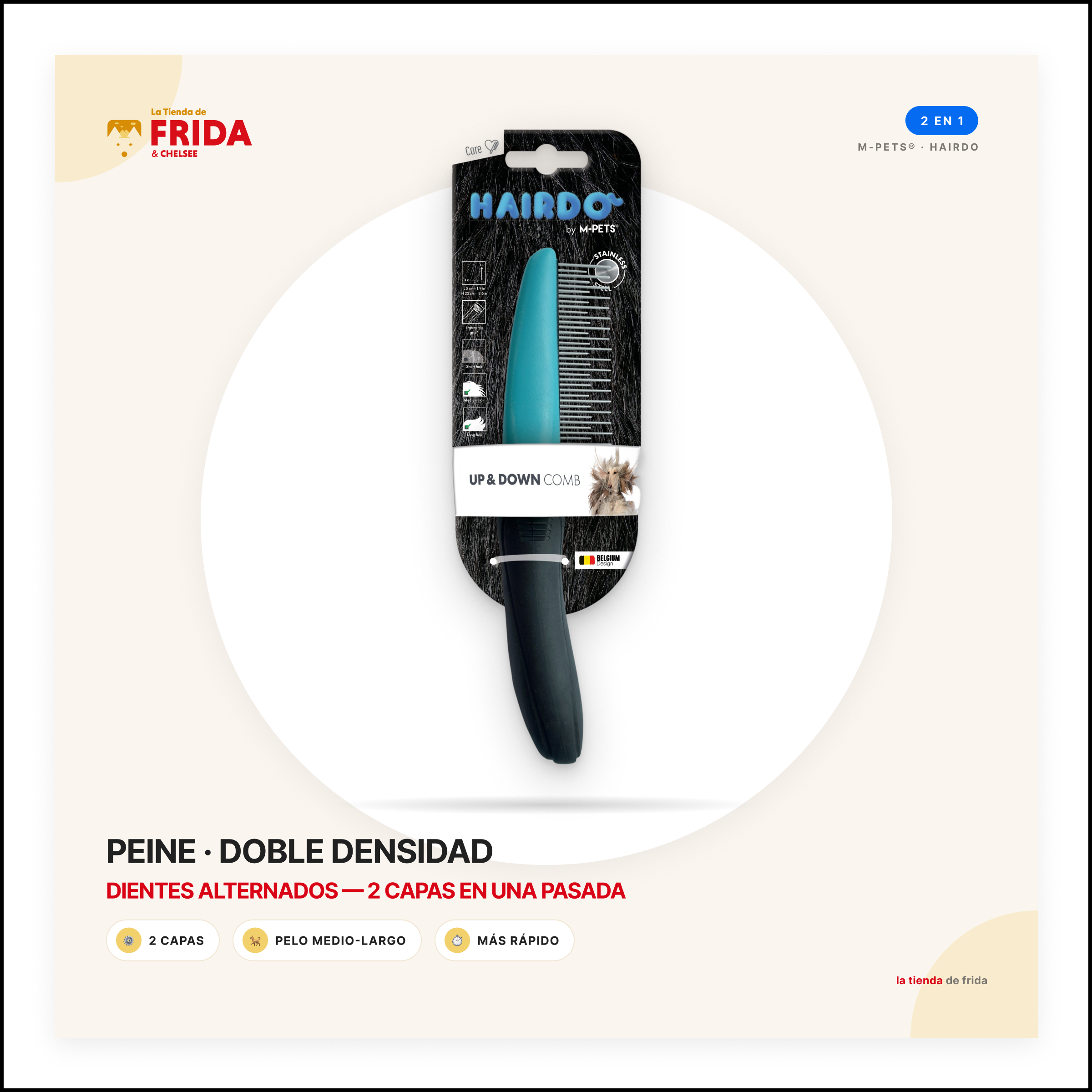 Peine Doble Densidad Up Down Comb HAIRDO 2 en 1