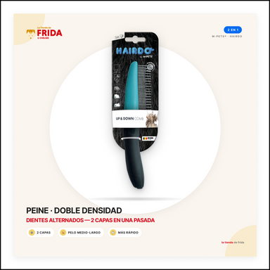 Peine Doble Densidad Up Down Comb HAIRDO 2 en 1