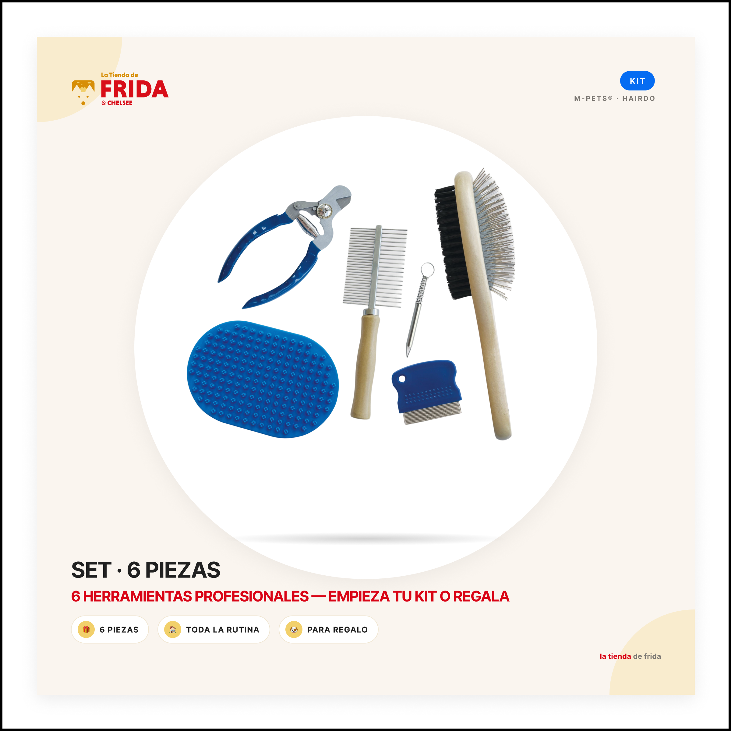 Set de Grooming Completo HAIRDO 6 herramientas