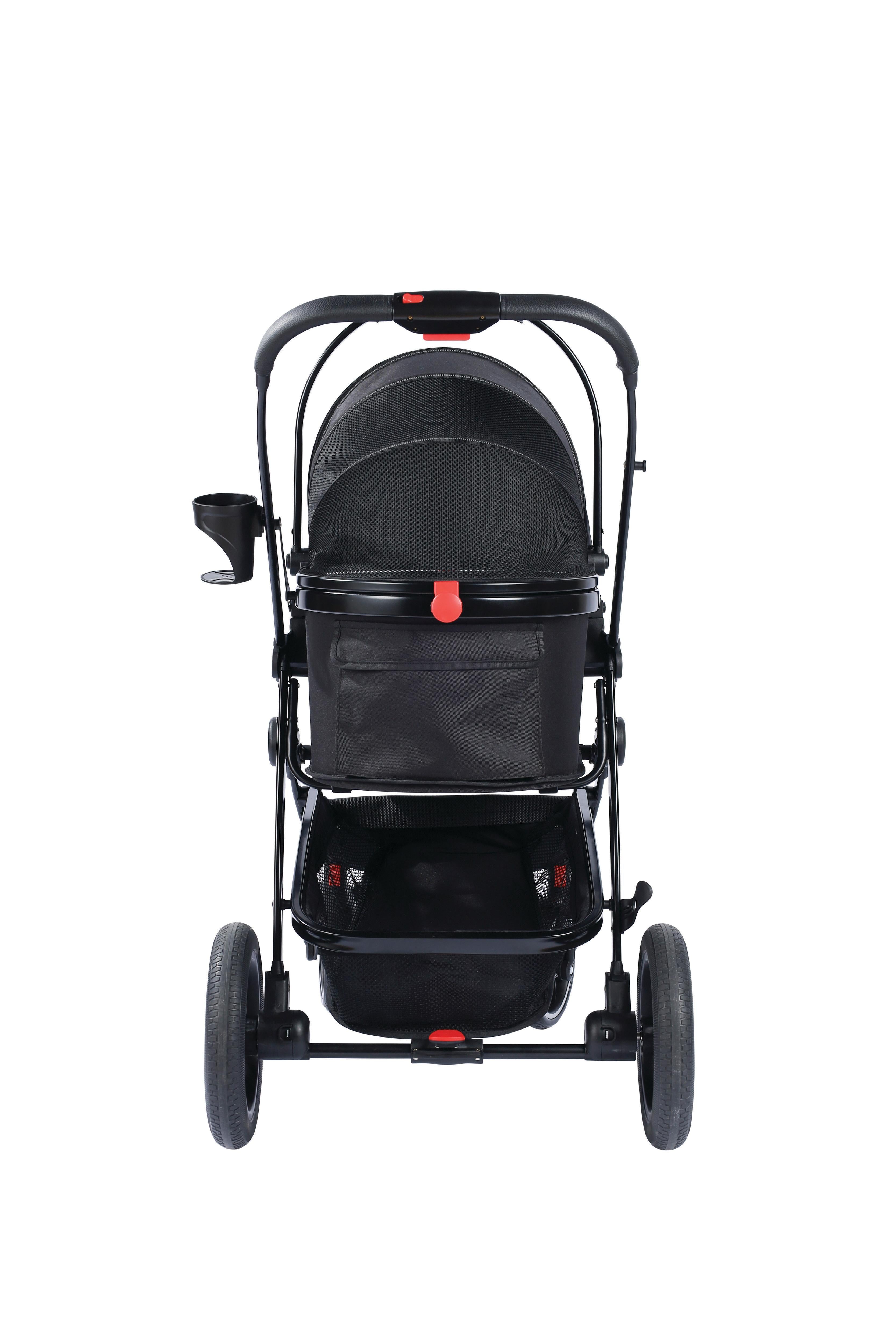 CONQUEST Detachable Pet Stroller Black