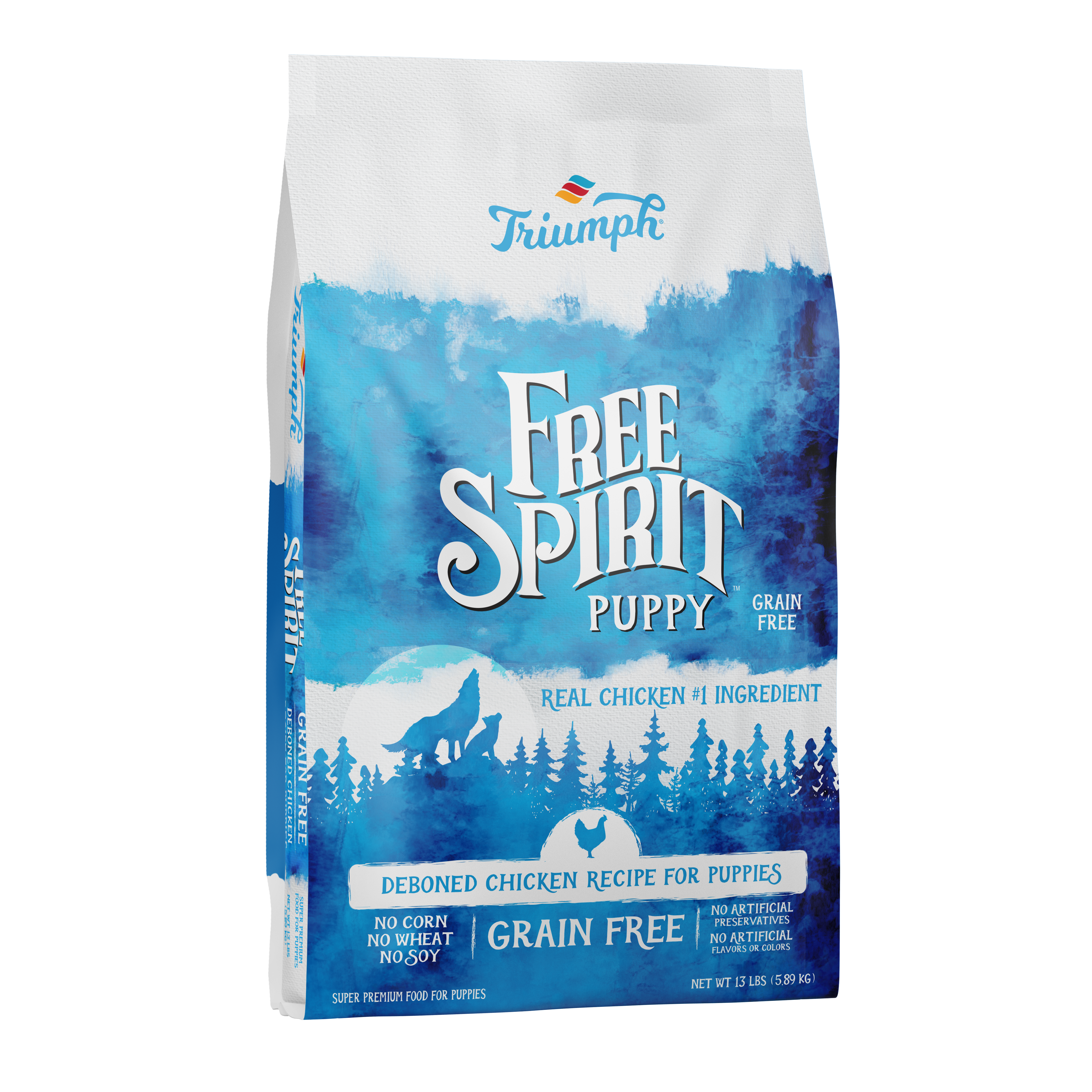 Croquetas sin grano para cachorros “Free Spirit” de Triumph – Pollo, Camote & Frutas del Bosque | Triumph