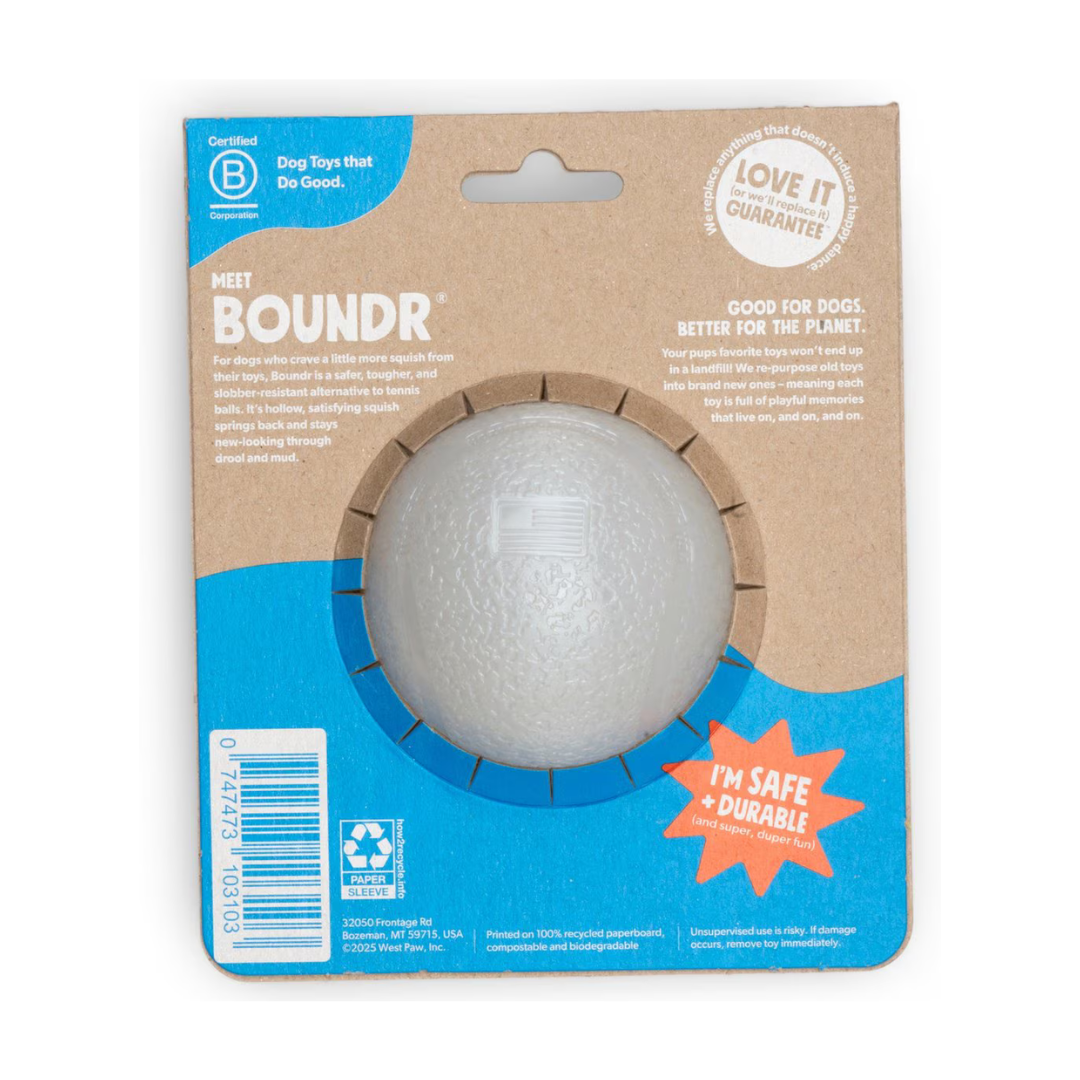Boundr Glow de West Paw® Tamaño Grande – Pelota Squishy que Brilla en la Oscuridad para Perros