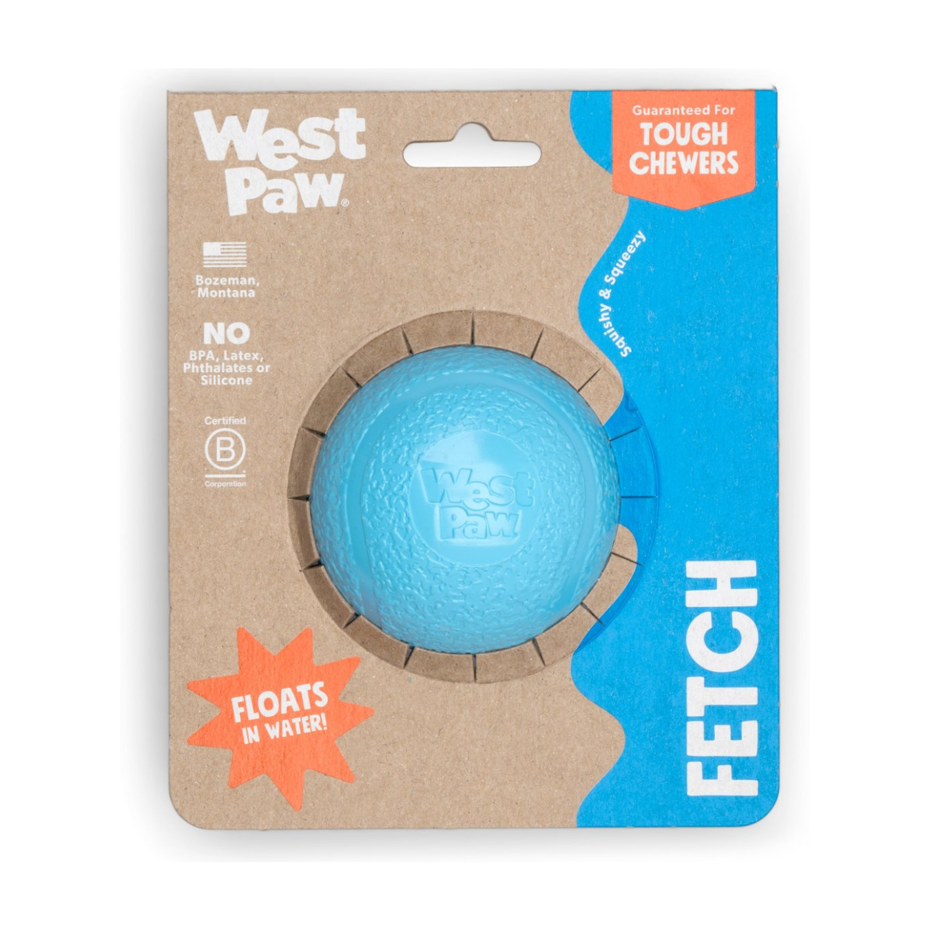 Boundr de West Paw® Tamaño Grande Colores Sólidos – Pelota Squishy Rebotadora para Perros