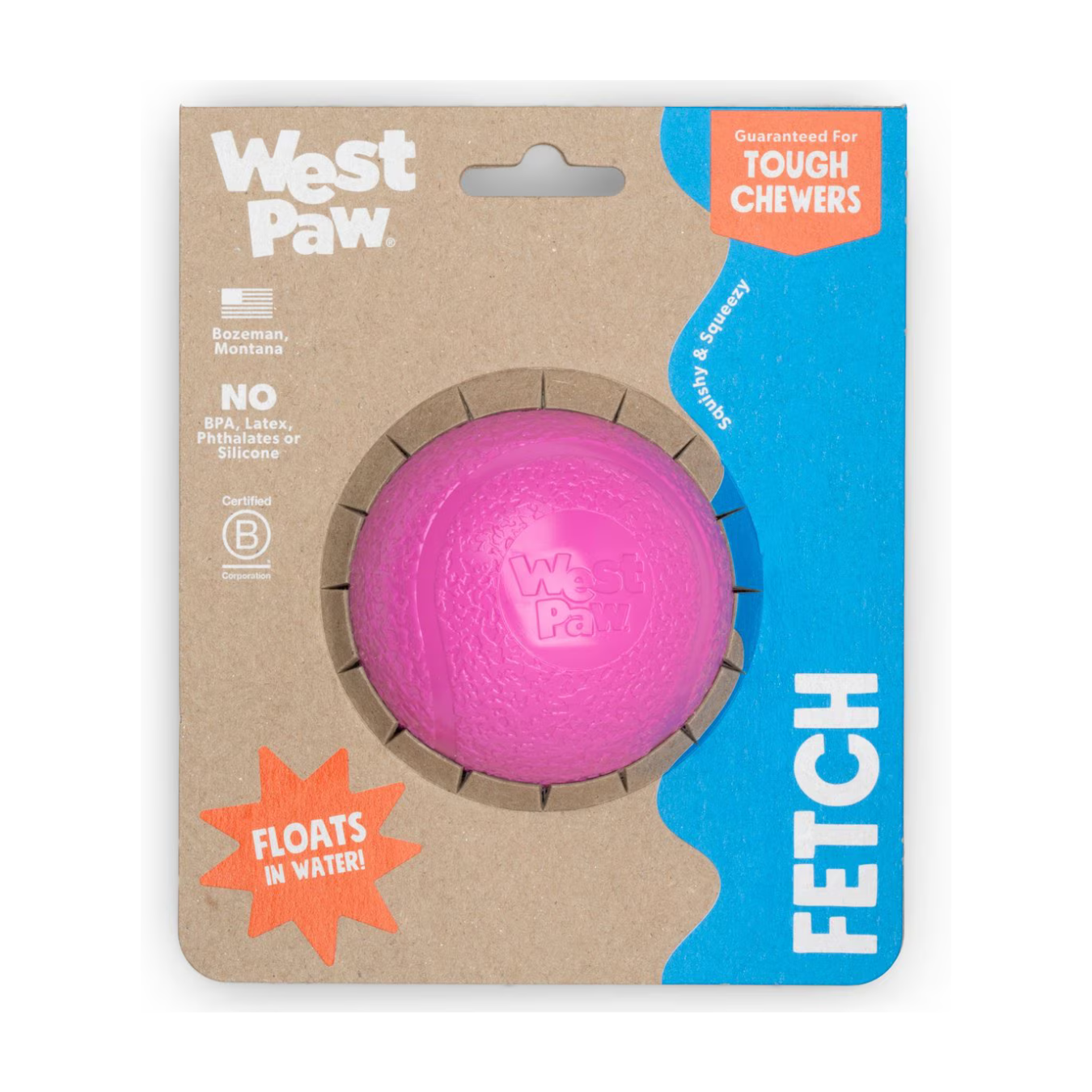 Boundr de West Paw® Tamaño Grande Colores Sólidos – Pelota Squishy Rebotadora para Perros