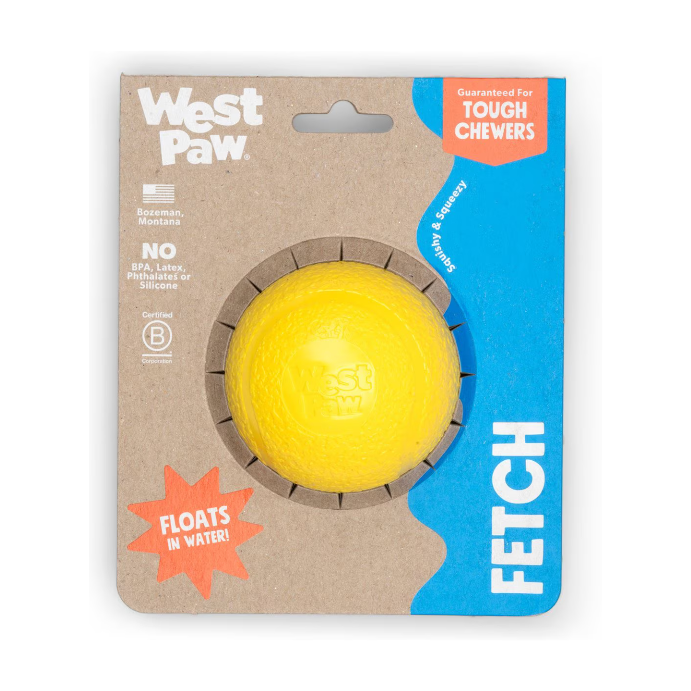 Boundr de West Paw® Tamaño Grande Colores Sólidos – Pelota Squishy Rebotadora para Perros