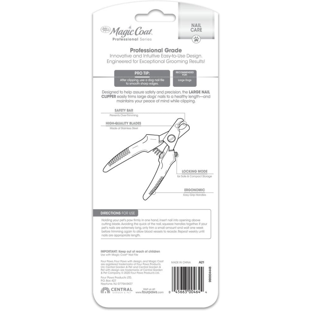 Cortauñas Profesional para Perros Grandes Magic Coat® Large Nail Clipper | Con Barra de Seguridad Anticorte