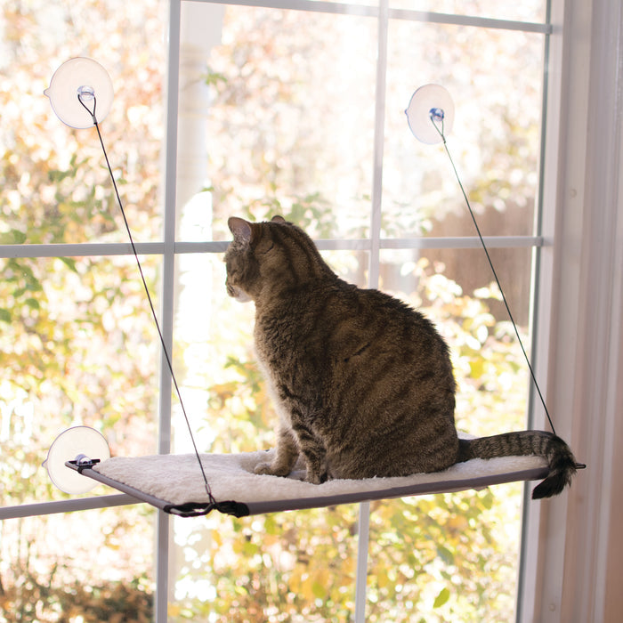 Cama Ventana Plegable para Gato Window Lounger Kitty Sill - Blanca (Ivory) | K&H