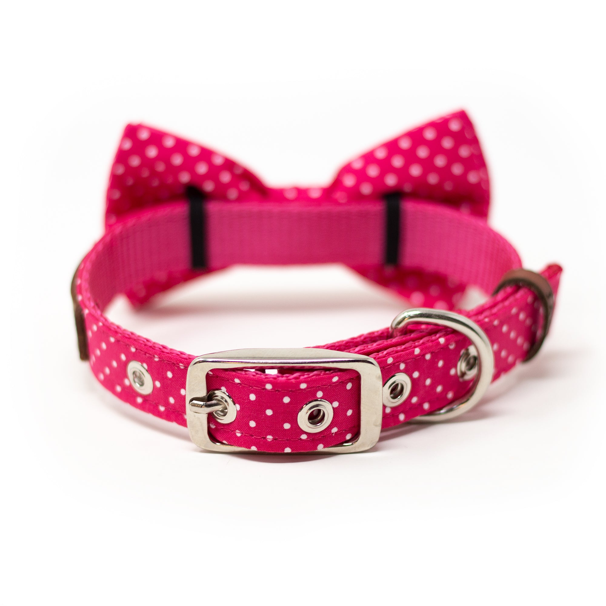 Collar de Corbata de Moño Rosa de Puntos para Perro de Jack Pet Style