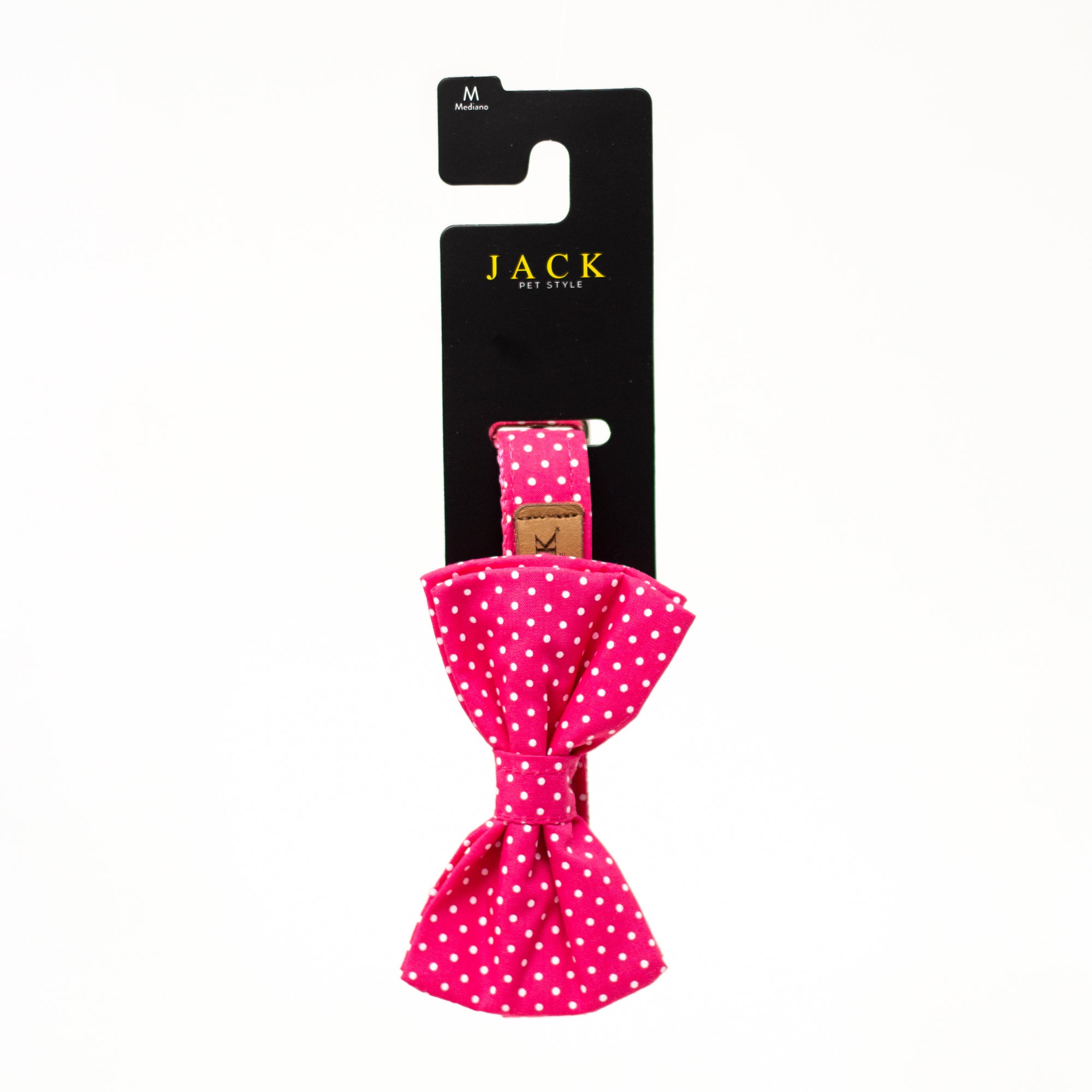 Collar de Corbata de Moño Rosa de Puntos para Perro de Jack Pet Style