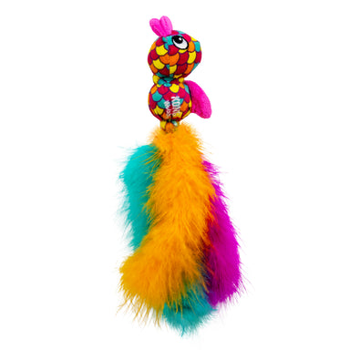 KONG Cat Wubba Fish rosa, pez con plumas y catnip para gatos