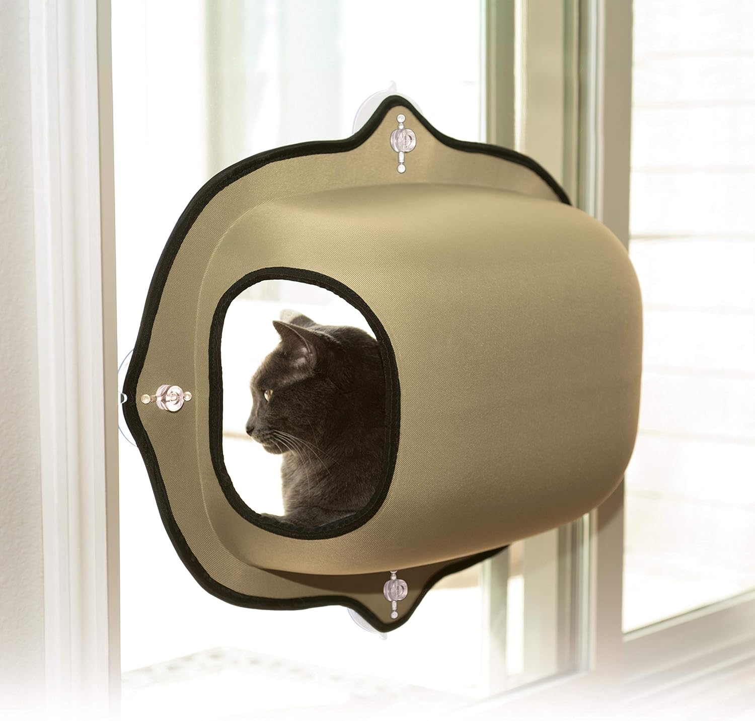Cama de Ventana Tipo Cápsula para Gato EZ Mount Window Pod - Beige (Tan) | K&H
