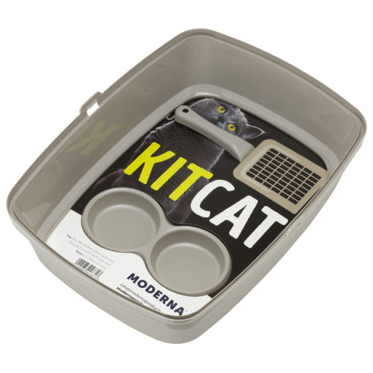 Kit iniciador KitCat Moderna con arenero, plato y pala