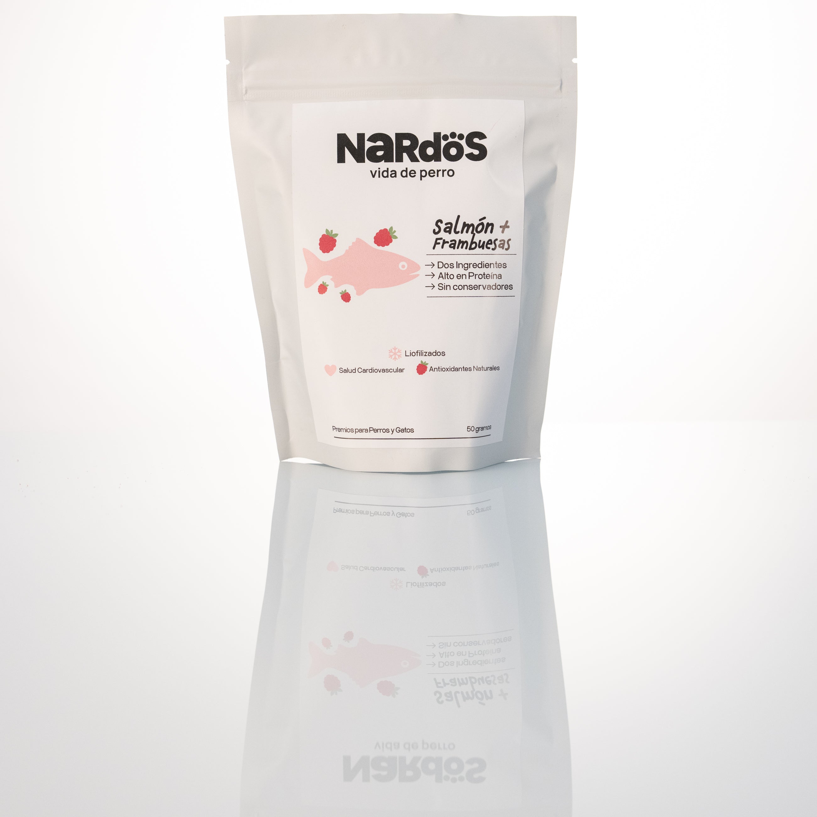 Salmón + Frambuesas Liofilizados — Omega-3 y Antioxidantes Naturales | Método Nardos™