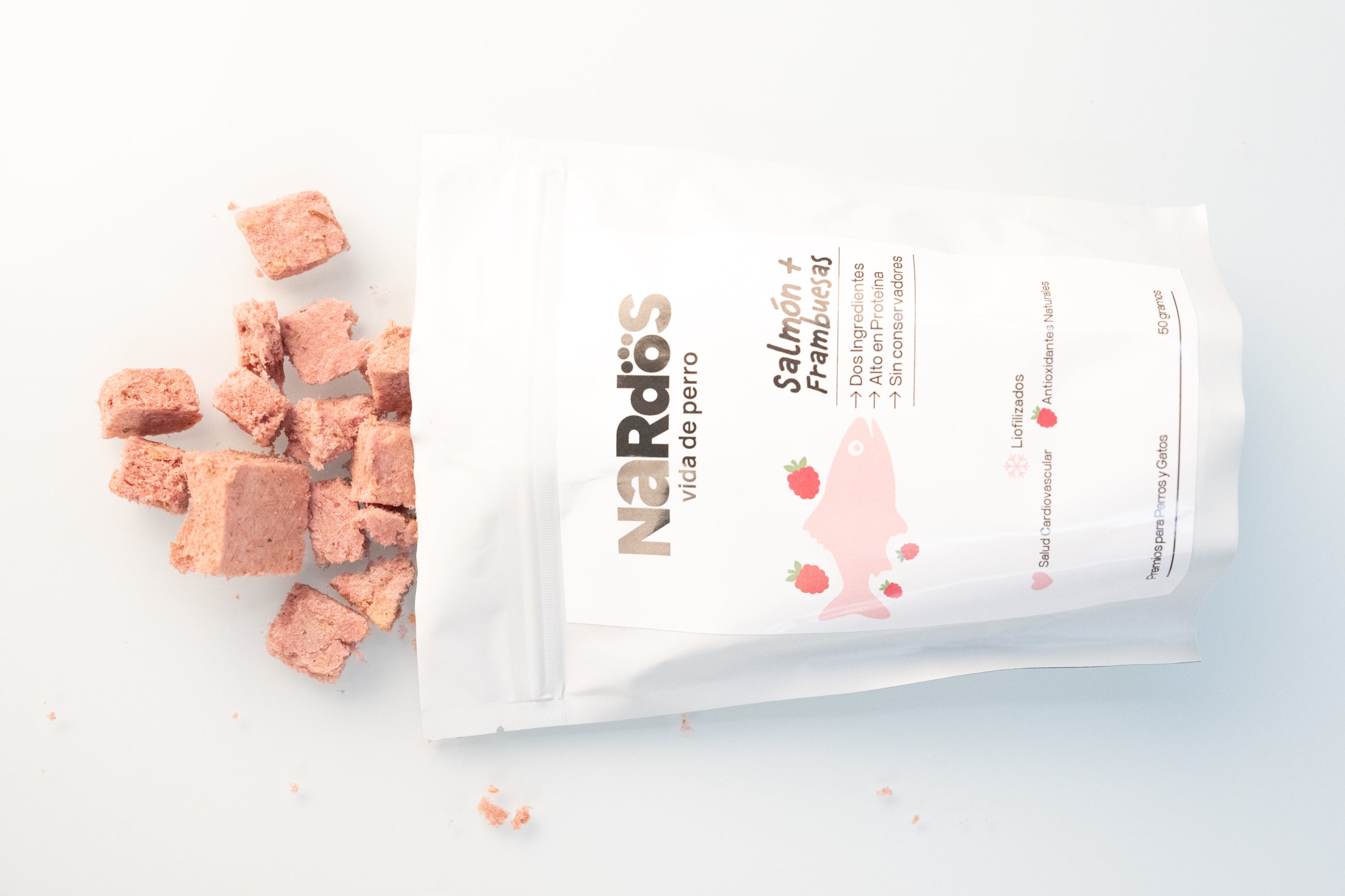 Salmón + Frambuesas Liofilizados — Omega-3 y Antioxidantes Naturales | Método Nardos™