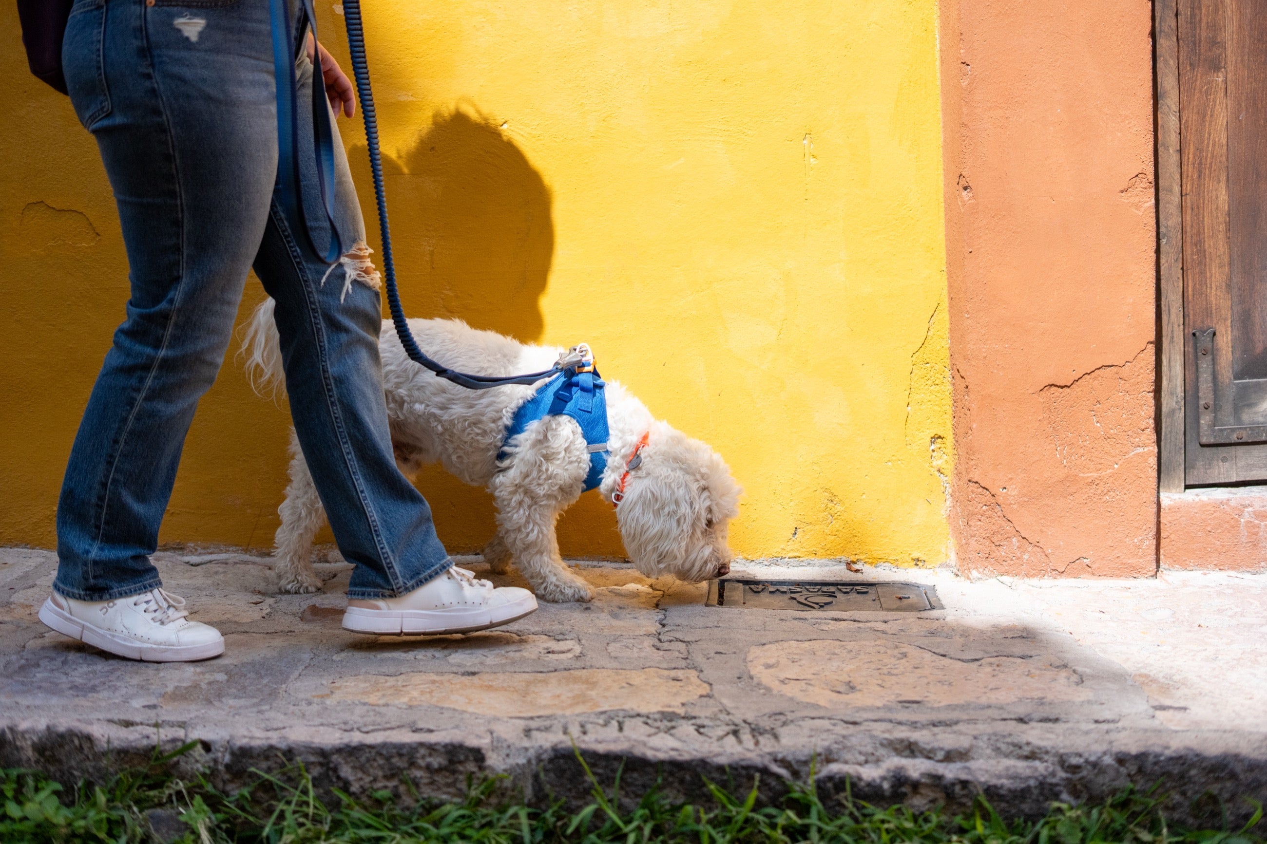 Pechera Sierra CloudVest Morado Índigo en las calles de San Miguel de Allende