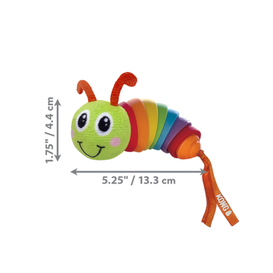 Medidas de la KONG Clackz Caterpillar: 13.3 × 4.4 cm