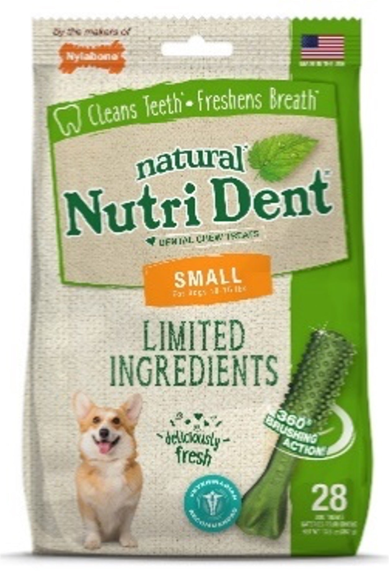Premios Dentales Nutri Dent Naturales Sabor Aliento Fresco para Perros | Nylabone