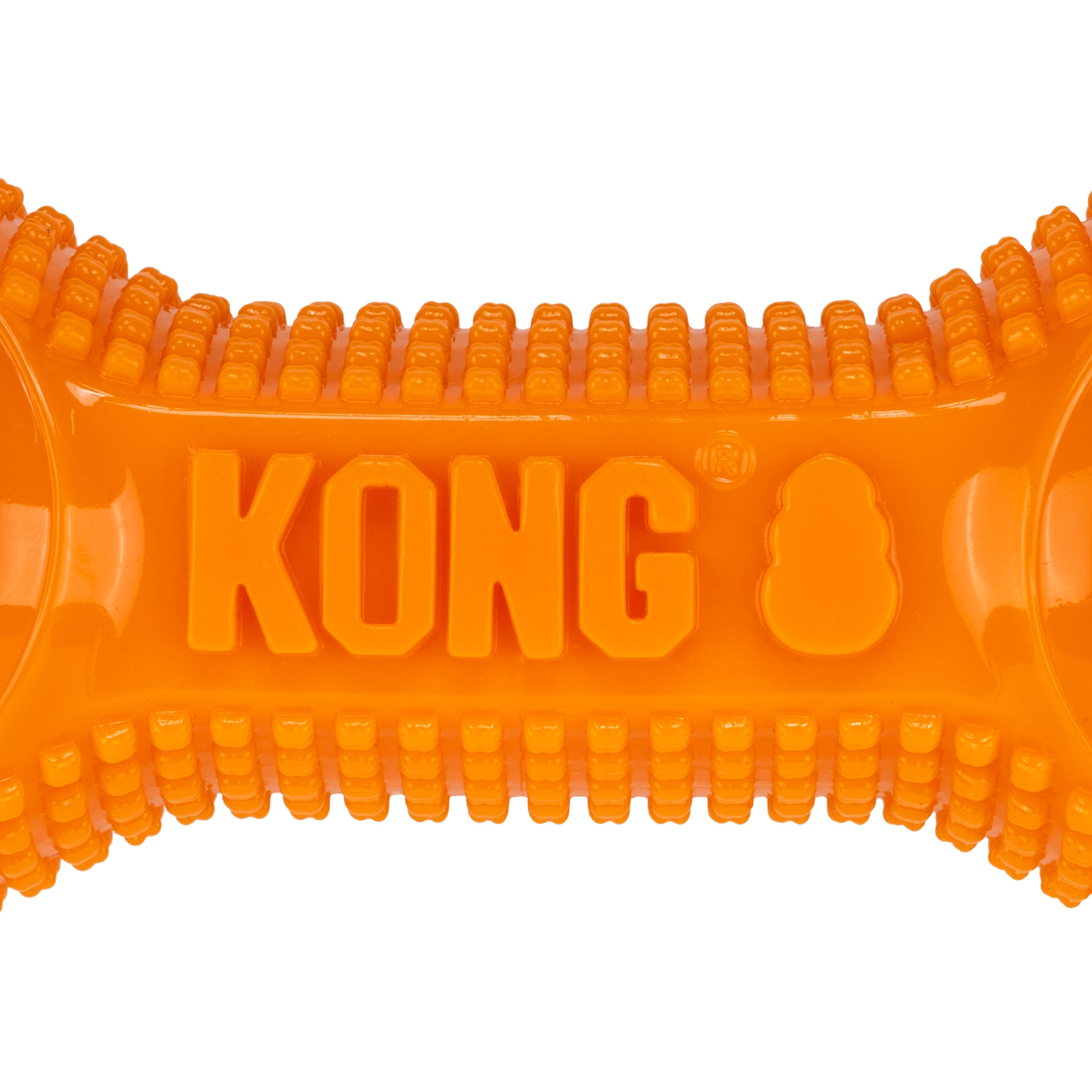 Detalle de textura de la KONG CoreStrength Dumbbell naranja