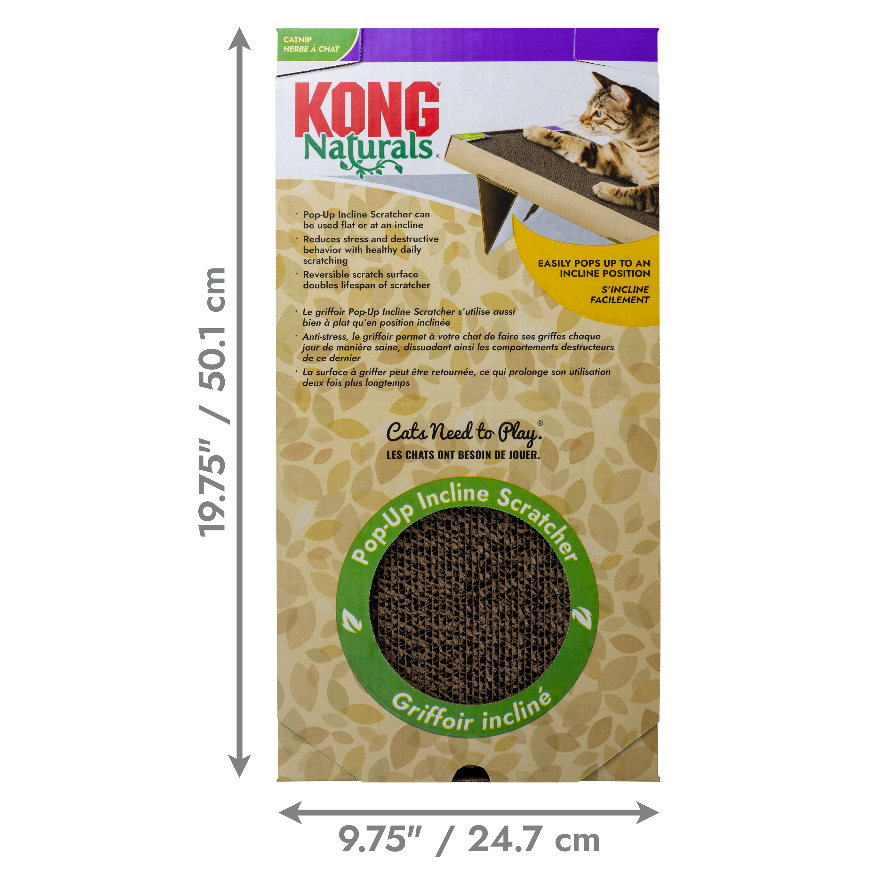 Rascador Inclinado Plegable Pop-Up para Gatos - Naturals | KONG