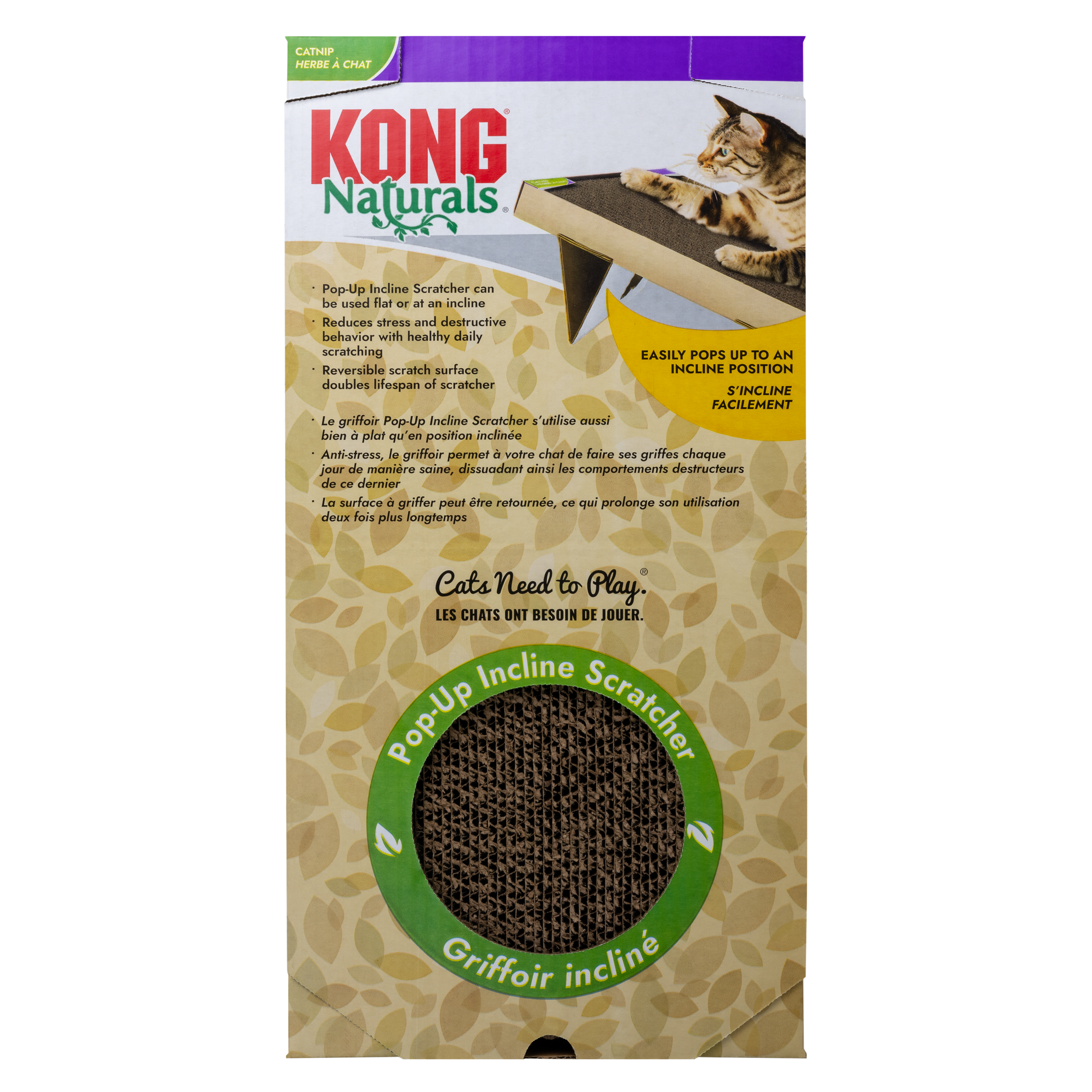 Rascador Inclinado Plegable Pop-Up para Gatos - Naturals | KONG