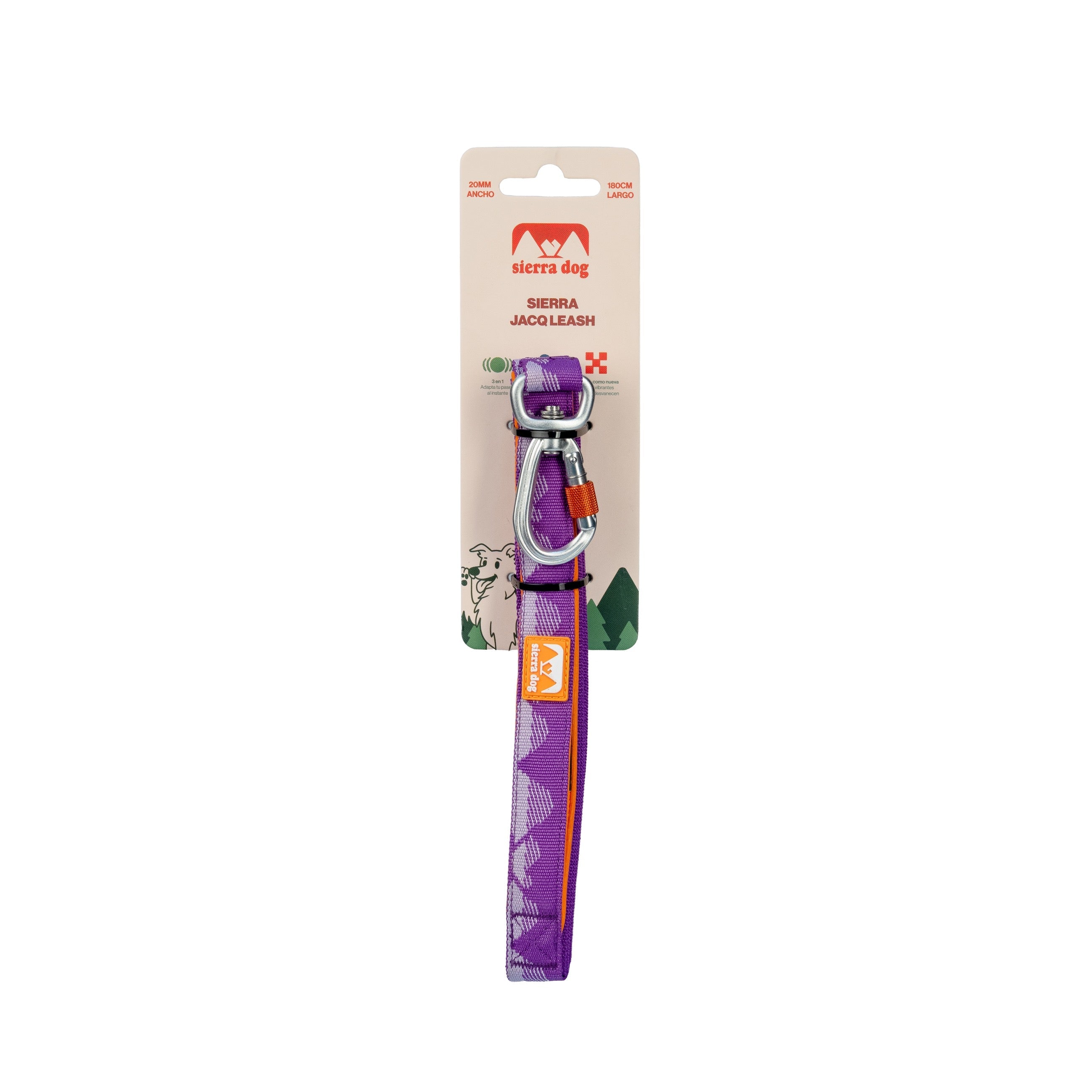 Correa Sierra JacQ Leash Morado Índigo cenefa de exhibición